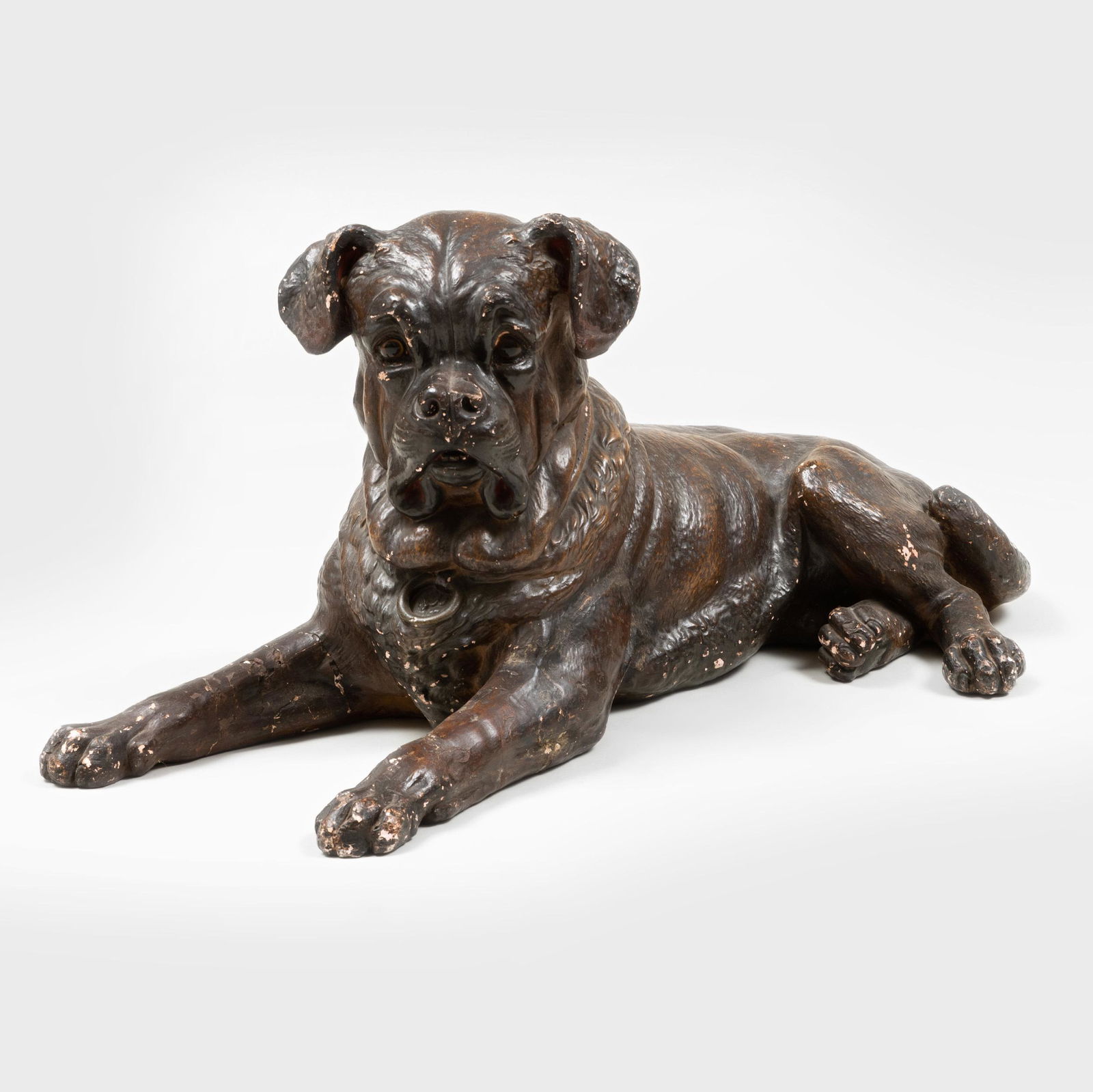Painted Composition Model of a Recumbent Hound (1 of 9)