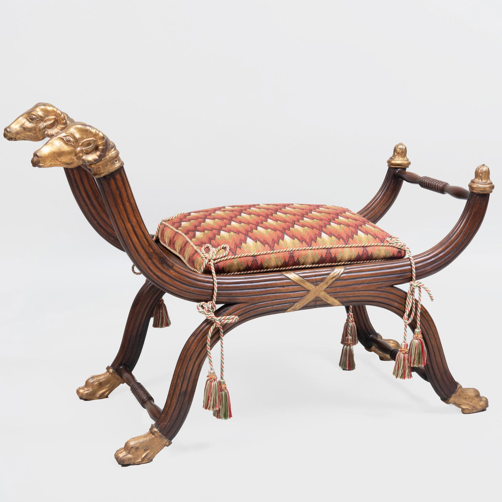 Regency Style Mahogany and Parcel-Gilt Stool (1 of 7)