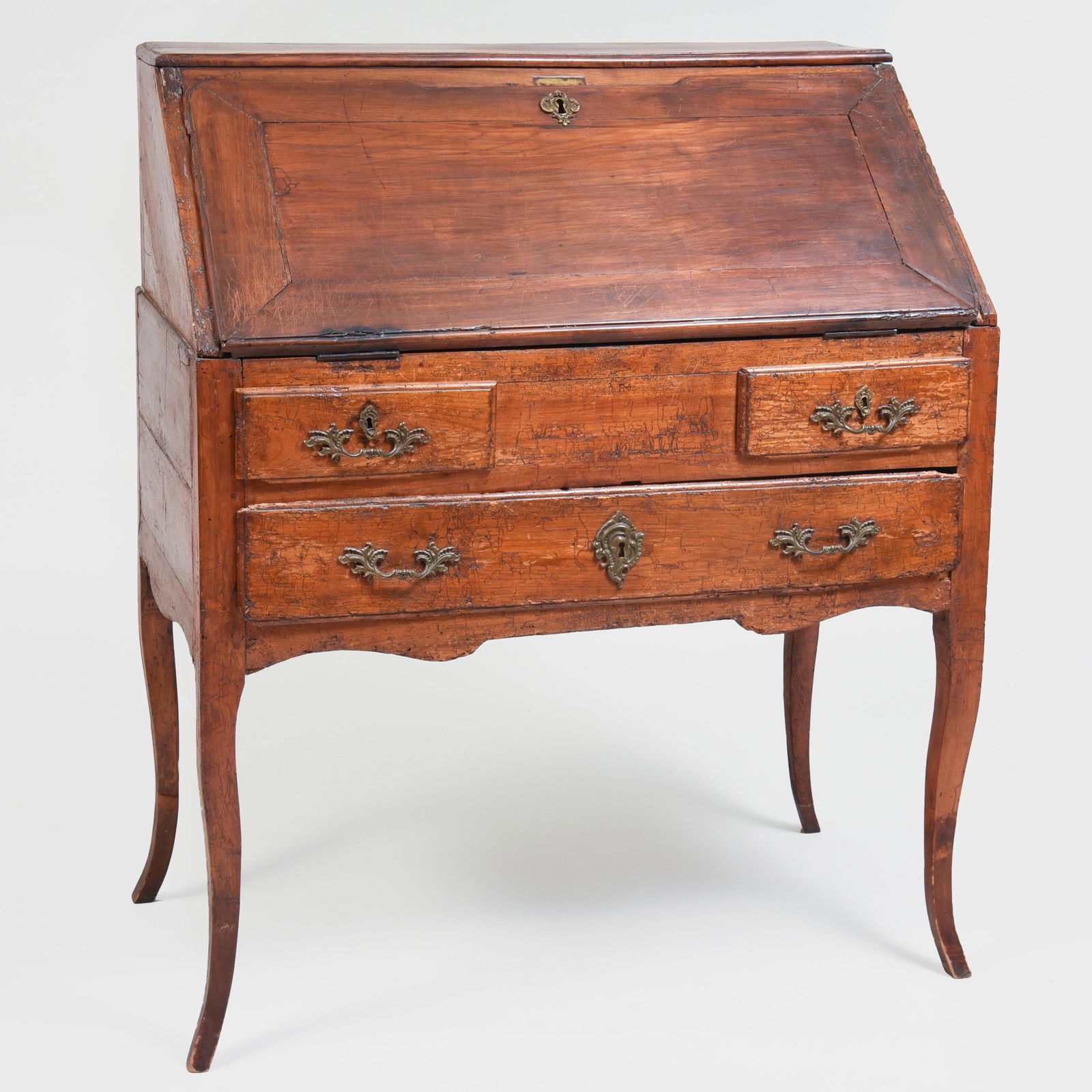 French Provincial Fruitwood Slant Front Desk (1 of 7)