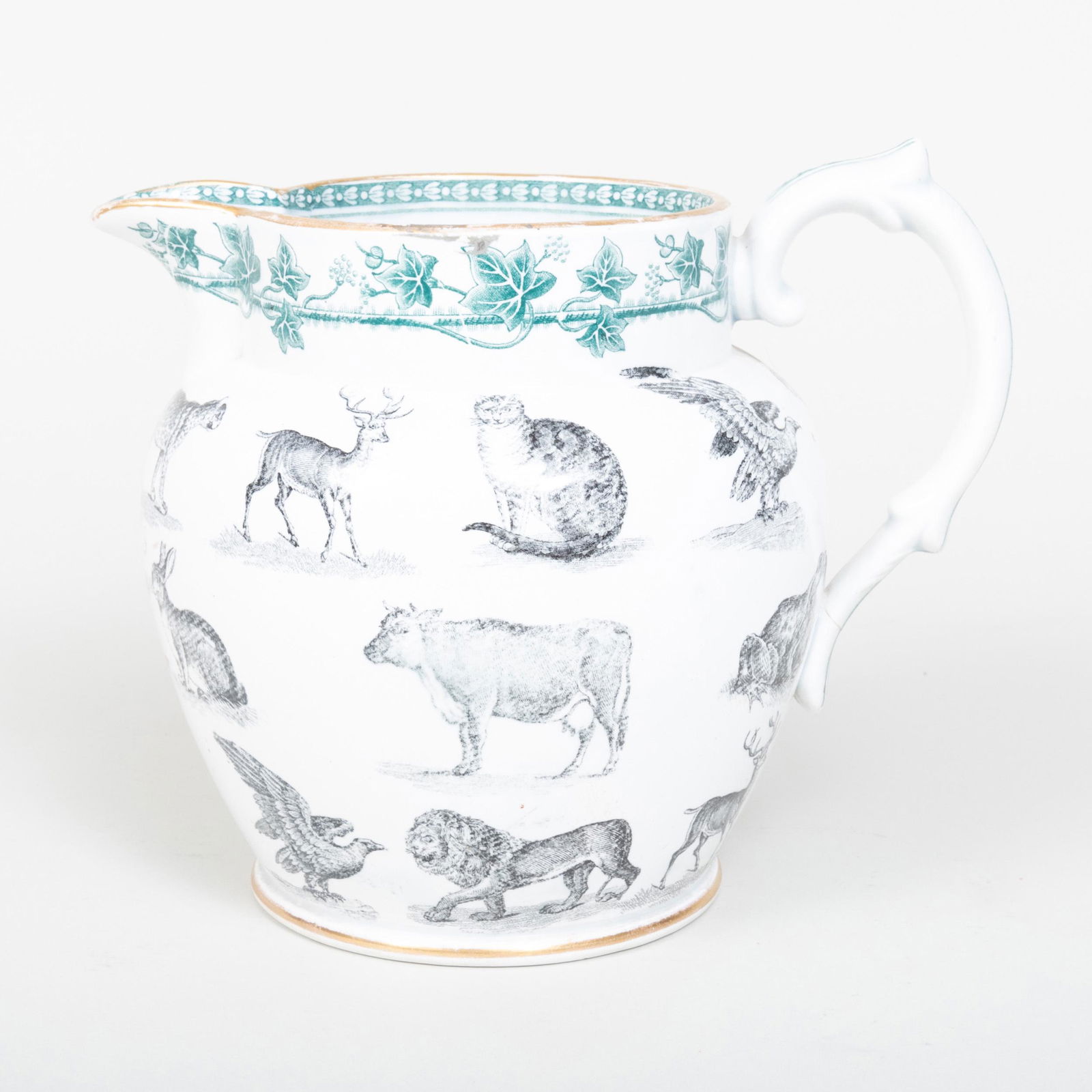 Staffordshire Transfer Printed Pottery Jug (1 of 5)