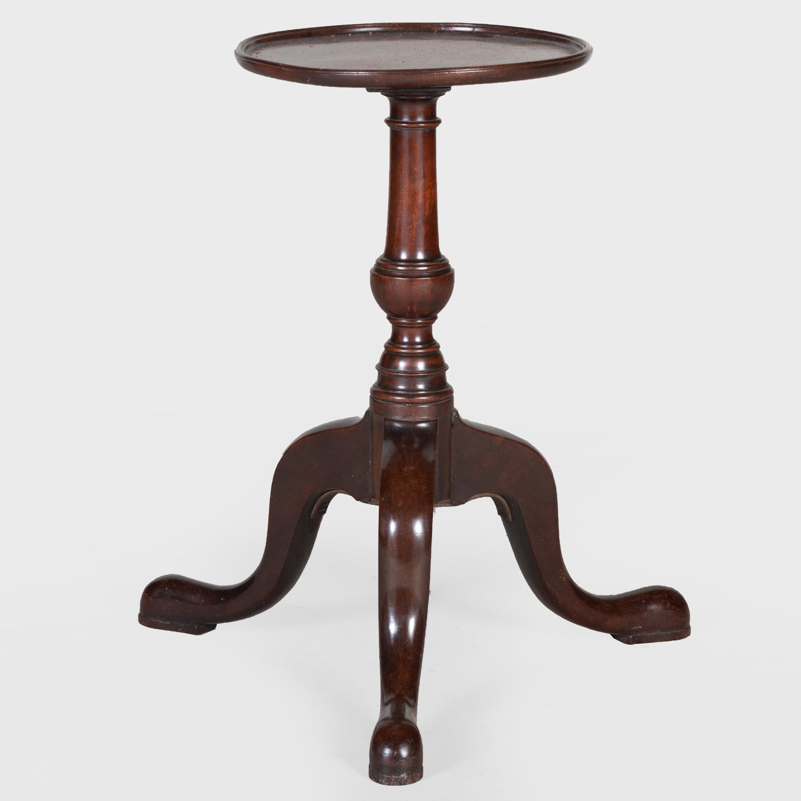 George II Mahogany Wine Table: George II Mahogany Wine Table 20 x 18 x 18 in. B.G. Burrough, Devon, UK.