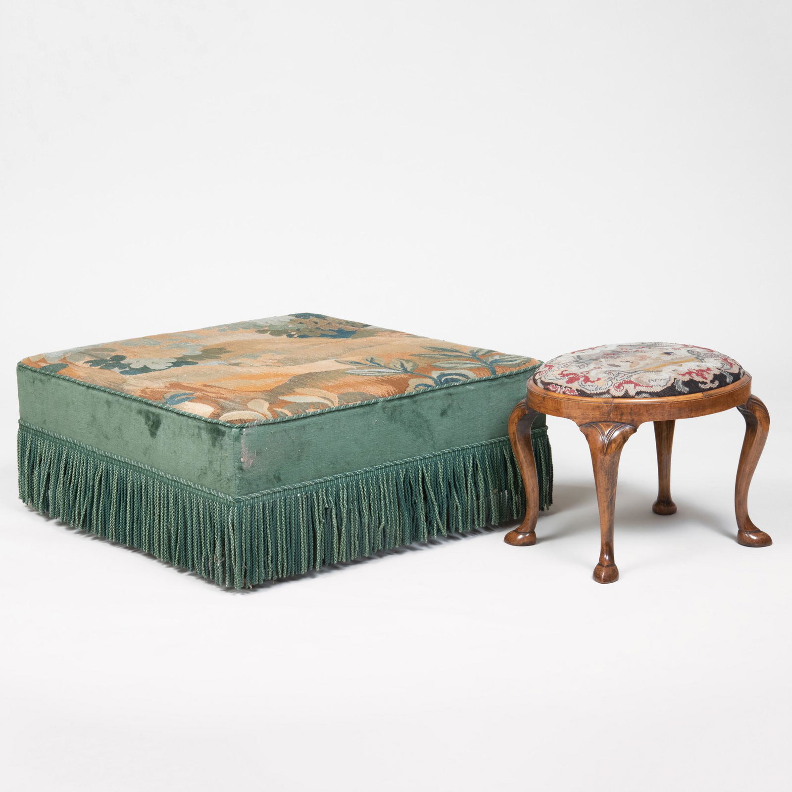 George I Style Walnut Oval Stool (1 of 9)