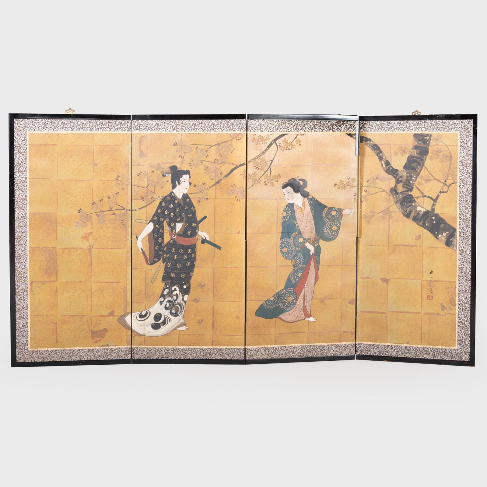 Japanese Four Panel Folding Screen (1 of 4)