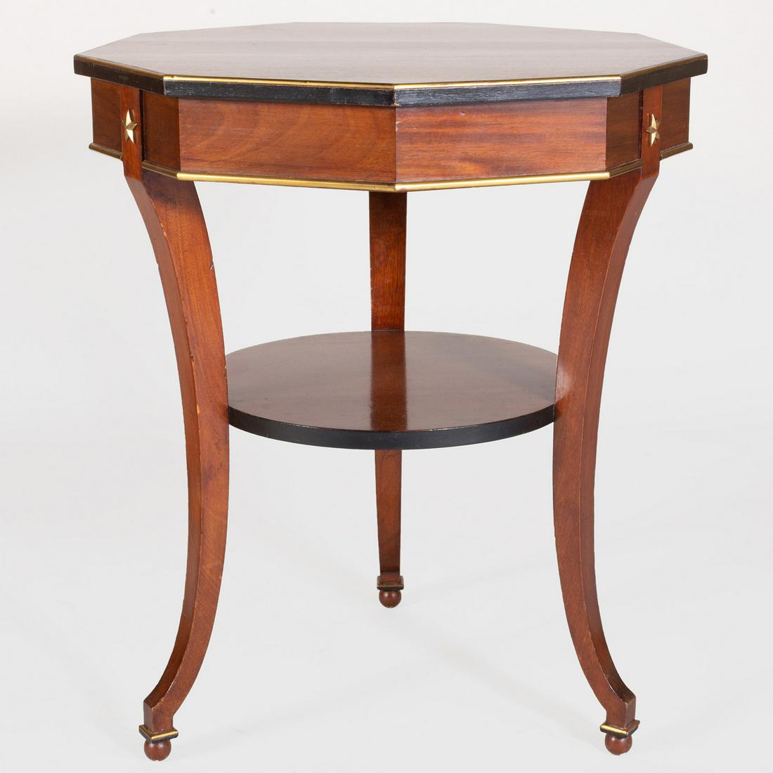 German Neoclassical Style Brass-Mounted Mahogany: German Neoclassical Style Brass-Mounted Mahogany Guéridon 29 x 25 x 25 in.