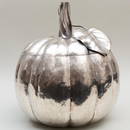 Large Italian Silver Pumpkin Form Vessel