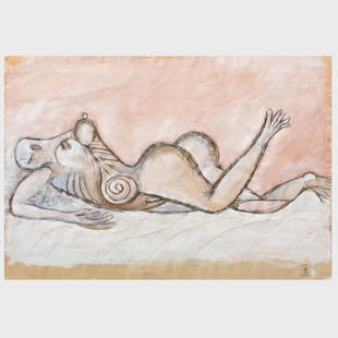 Robert Muller (1920-2003): Untitled: Robert Muller (1920-2003): UntitledPencil and gouache on buff paper, signed with the artist's monogram lower right.10 1/4 x 14 3/4 in. (sheet), unframed.From the Allan Stone Collection