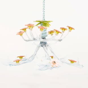 Virgil Marti (b. 1962): Chandelier: Virgil Marti (b. 1962): Chandelier Mixed media with epoxy resin, fourteen light, ed. 3 of 3. 22 x 40 in. diam.