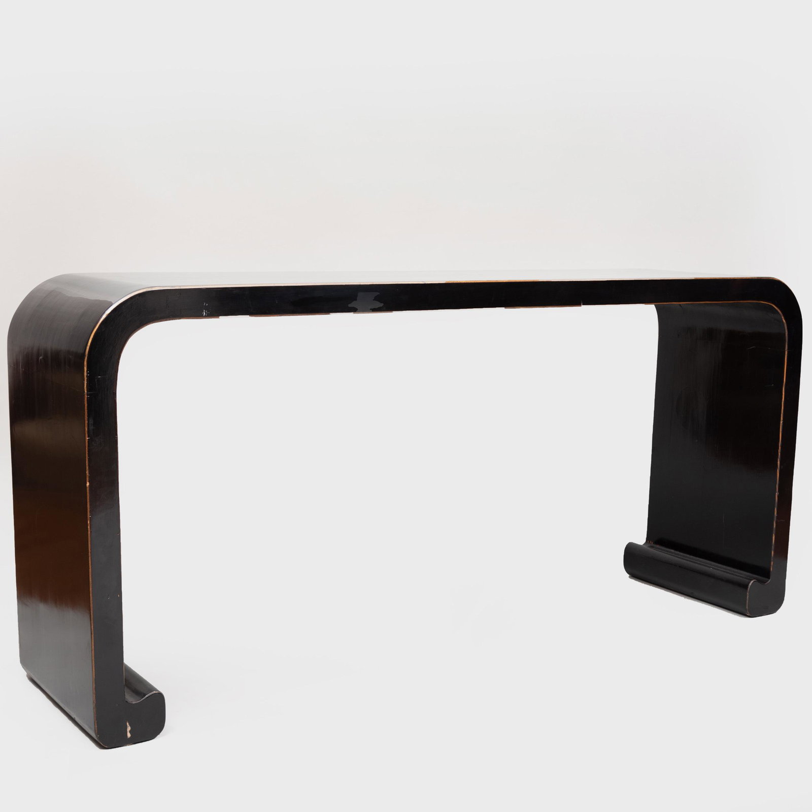 Chinese Black Lacquer Altar Table: Chinese Black Lacquer Altar Table 32 3/4 in. x 5 ft. 8 in. x 17 1/2 in.
