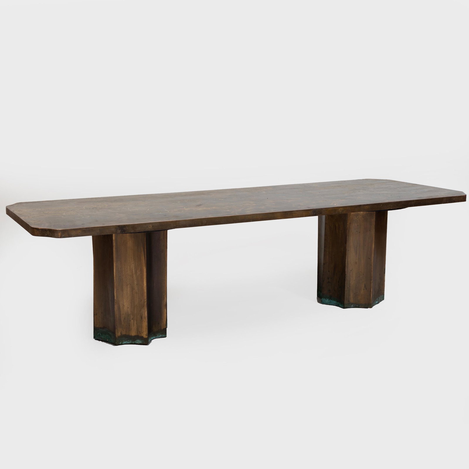 Philip and Kelvin Laverne Bronze Coffee Table: Philip and Kelvin Laverne Bronze Coffee Table Signed in bronze. 17 in. x 5 ft. 4 in. x 23 1/2 in.