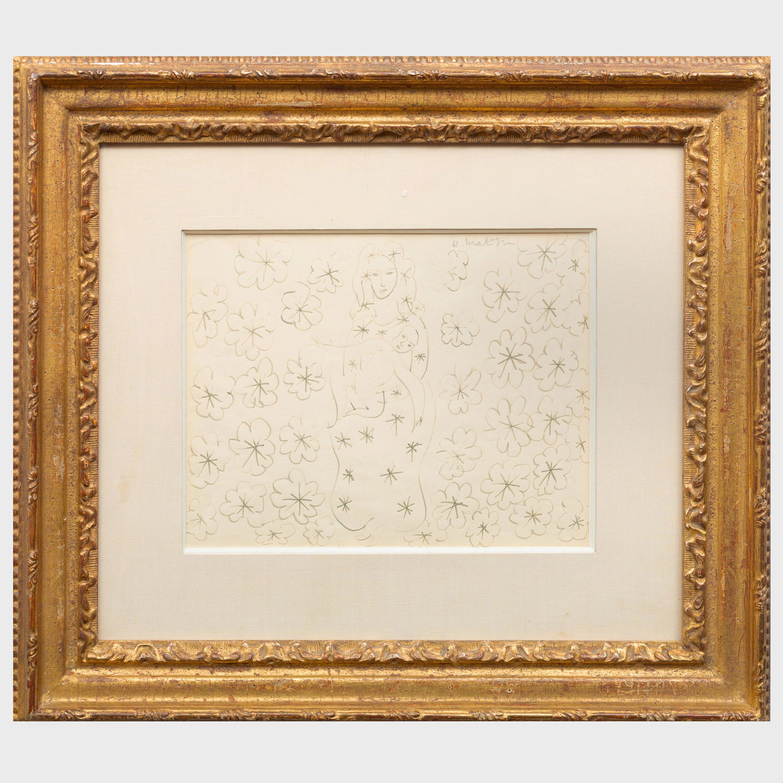 Henri Matisse (1869-1954): Madonna and Child: Henri Matisse (1869-1954): Madonna and Child Ink on paper, signed 'H. Matisse' upper right. 8 1/4 x 10 1/2 in. (sheet), 17 x 19 in. (frame).