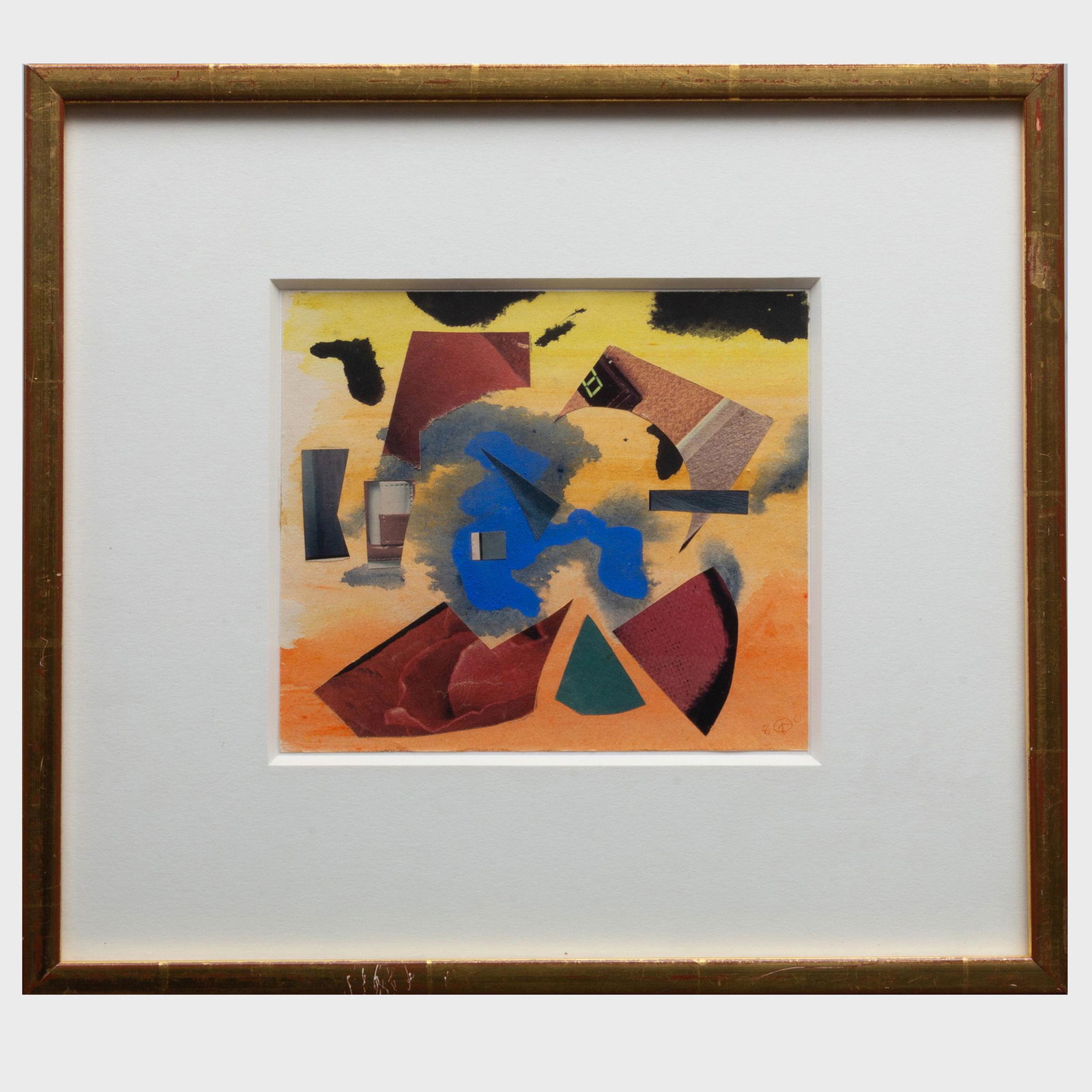 Werner Drewes (1899-1985): Untitled No. 509: Werner Drewes (1899-1985): Untitled No. 509 Mixed media collage on paper, 1980, signed with the artist's monogram and dated lower right. 5 3/4 x 6 1/2 in. (sheet), 11 3/4 x 13 in. (frame). The Collect
