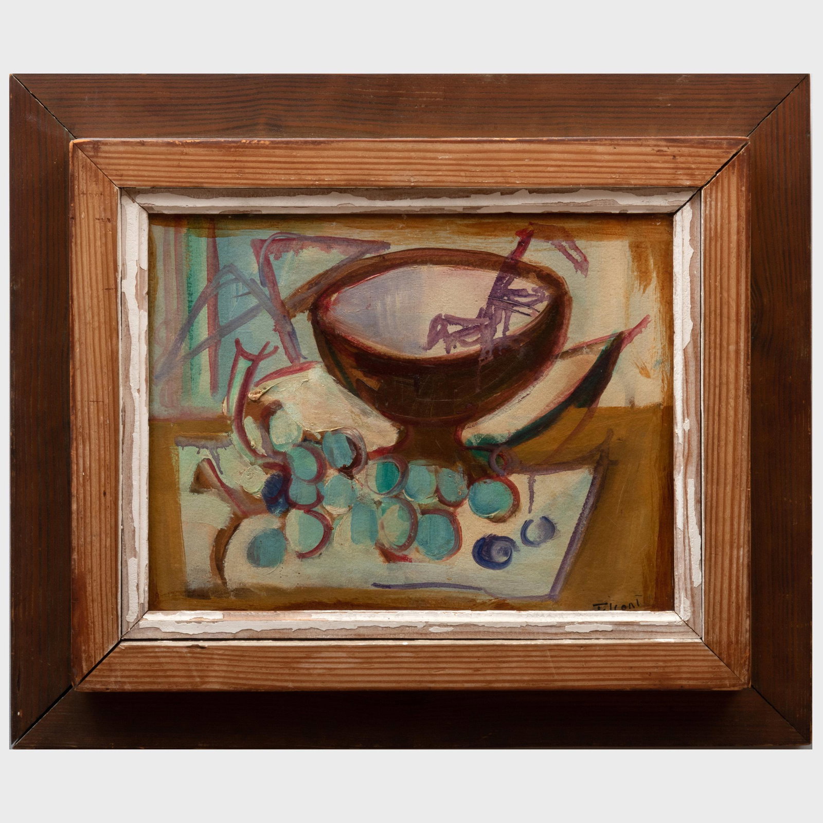Pierre Tal-Coat (1905-1985): Fruit: Pierre Tal-Coat (1905-1985): Fruit Oil on paper mounted on canvas, signed 'TalCoat' lower right. 10 x 13 in., 16 x 19 in. (frame). Exhibited: California Palace of the Legion of Honor, San Francisco, C