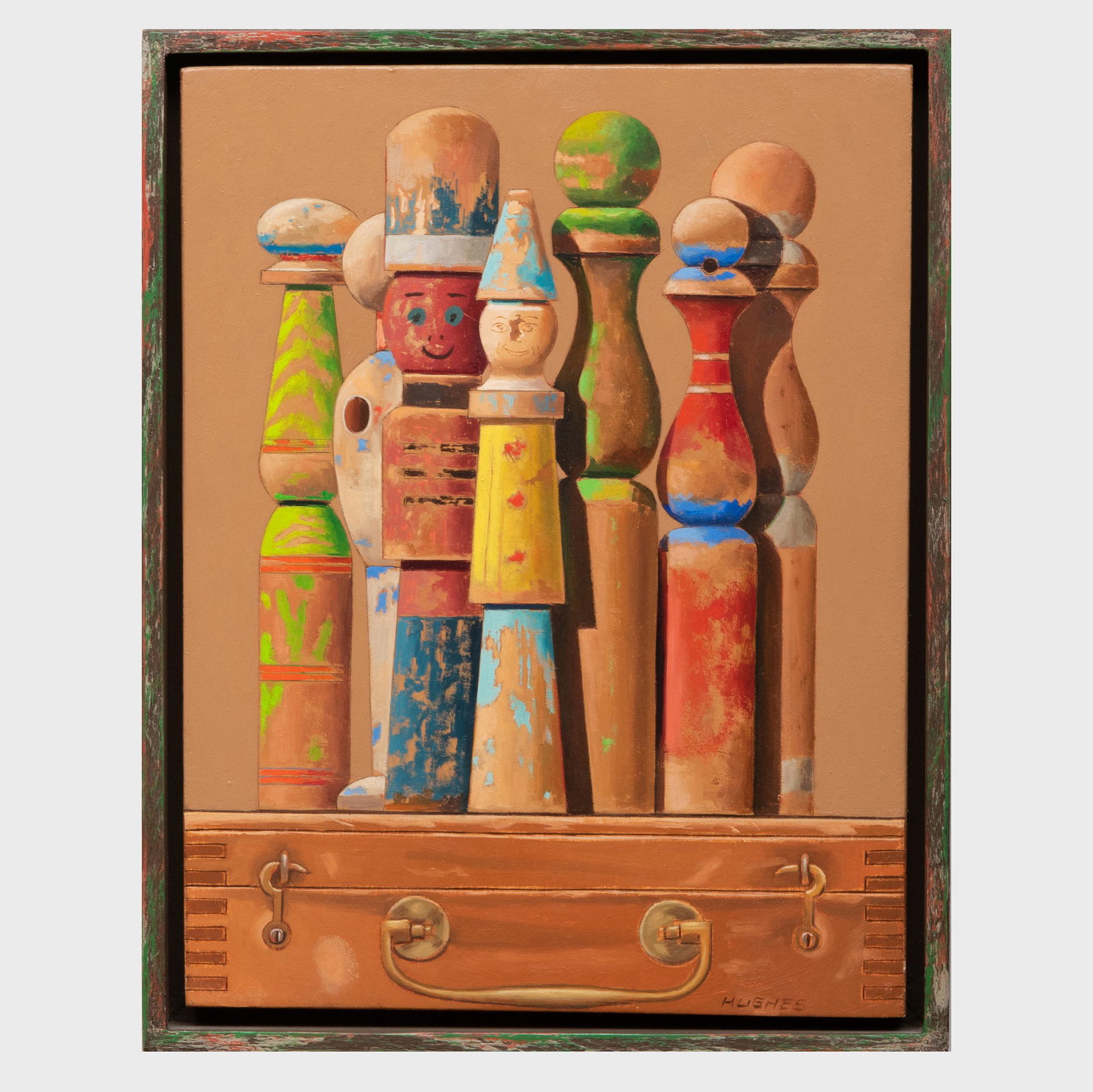 Manuel Hughes (b. 1938): Untitled: Manuel Hughes (b. 1938): Untitled Oil on board, signed 'Hughes' lower right. 12 x 9 1/2 in., 13 x 10 1/4 in. (frame).