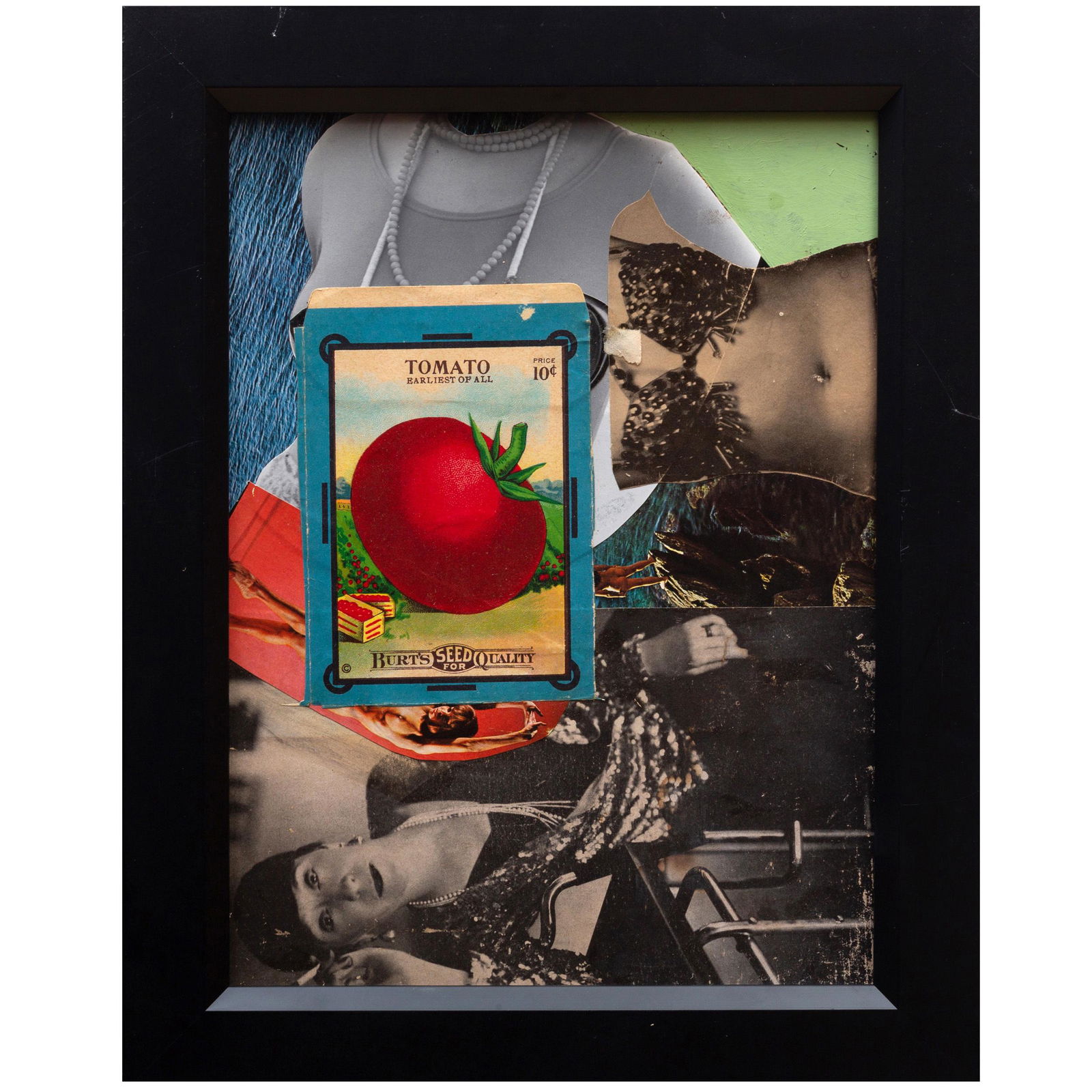 Jack Roth (1927-2004): Tomato: Jack Roth (1927-2004): Tomato Collage on board, c. 1960, with the Jack Roth Estate inkstamp on the reverse. 12 x 9 in., 14 1/4 x 11 1/4 in. (frame). The estate of the artist.