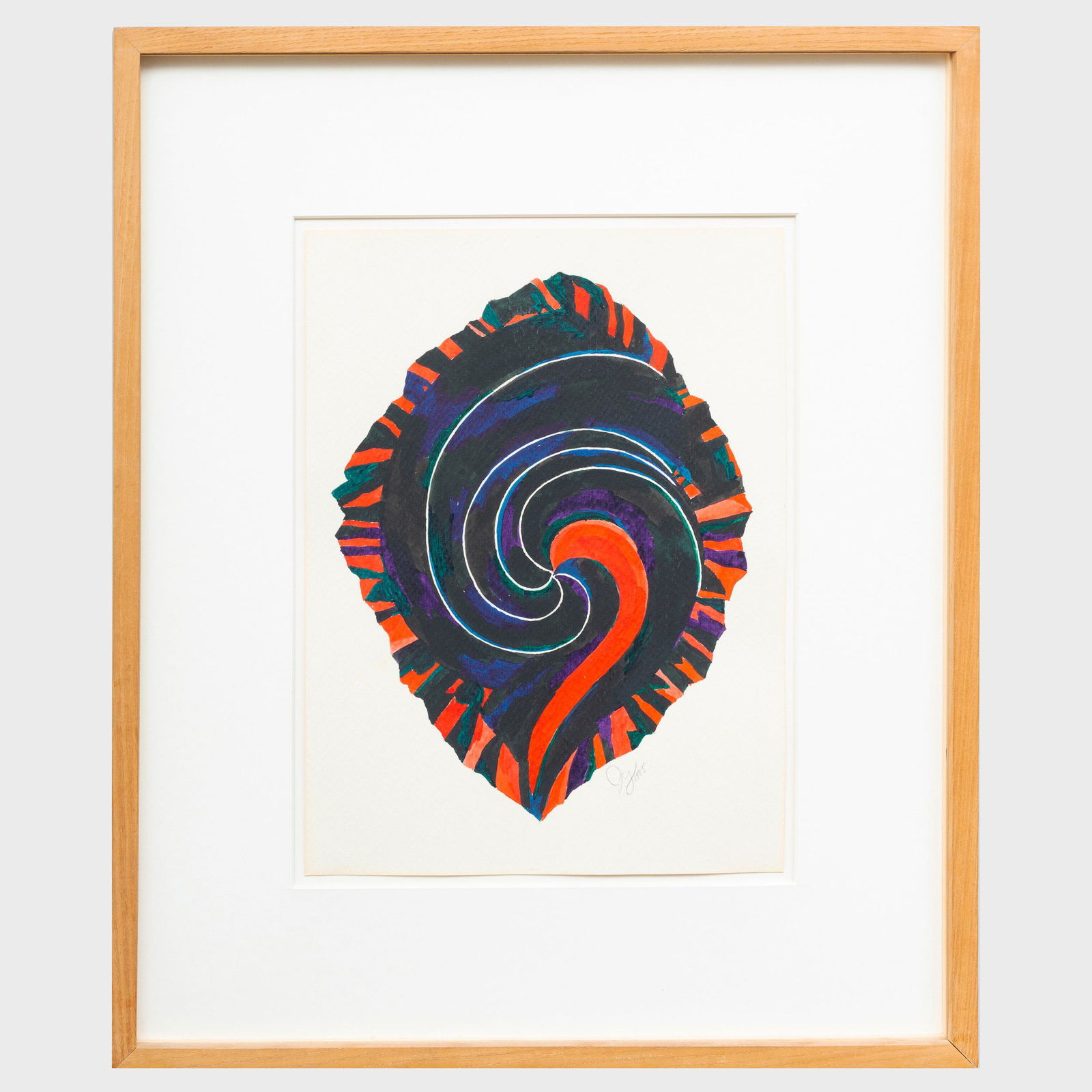 Jack Youngerman (b. 1926): Untitled: Jack Youngerman (b. 1926): Untitled Watercolor on paper, 1985, signed with initials 'JY' and dated lower right, with label from Washburn Gallery, NY. 12 x 9 in. (sheet), 19 1/4 x 16 in. (frame). Washb