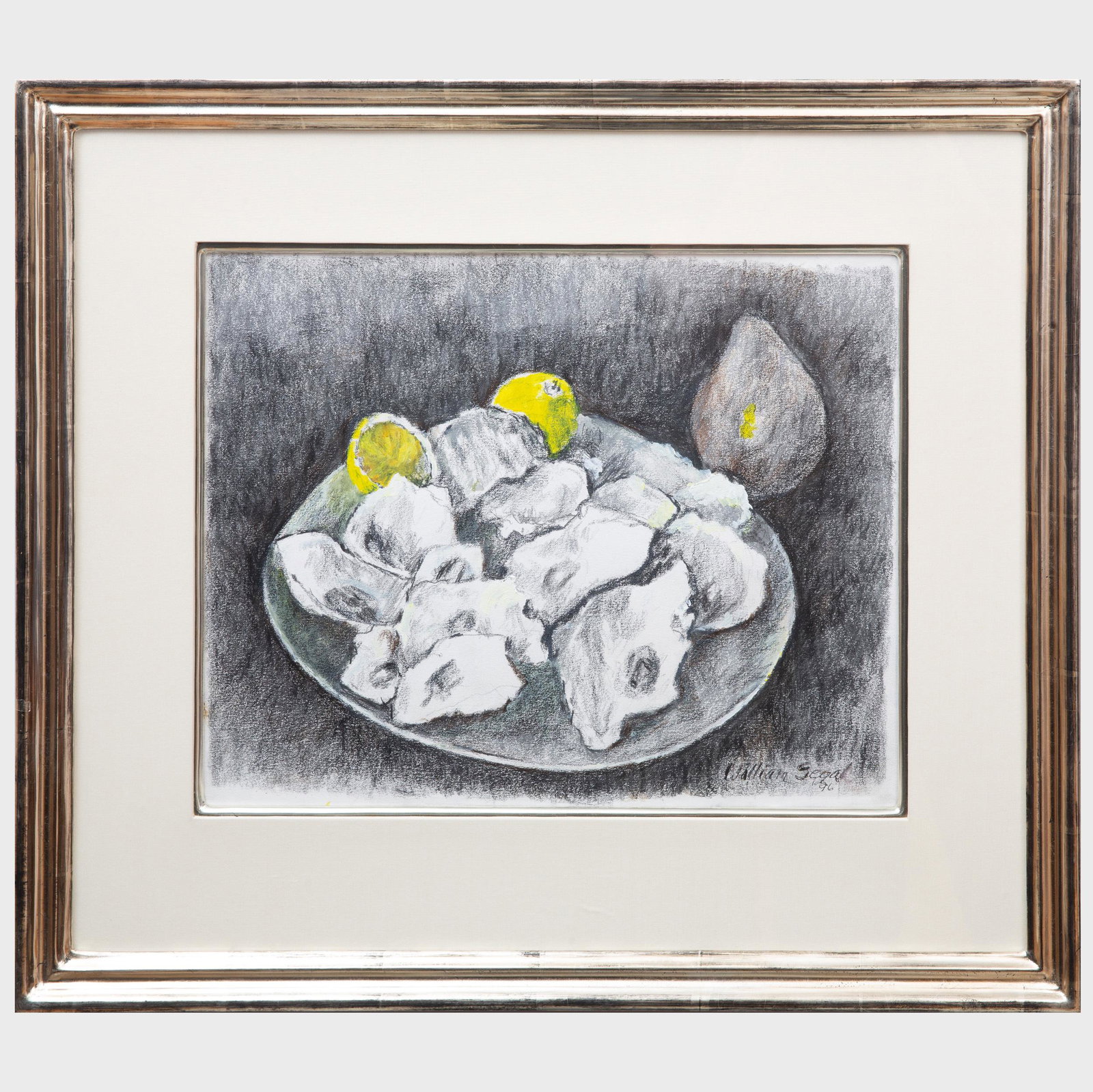 William Segal (1905-2000): Oysters and Lemon: William Segal (1905-2000): Oysters and Lemon Pencil and gouache on paper, 1996, signed 'William Segal' and dated lower right, with label from Marielle Bancu-Segal. 11 1/2 x 14 in. (sight), 19 x 21 1/2