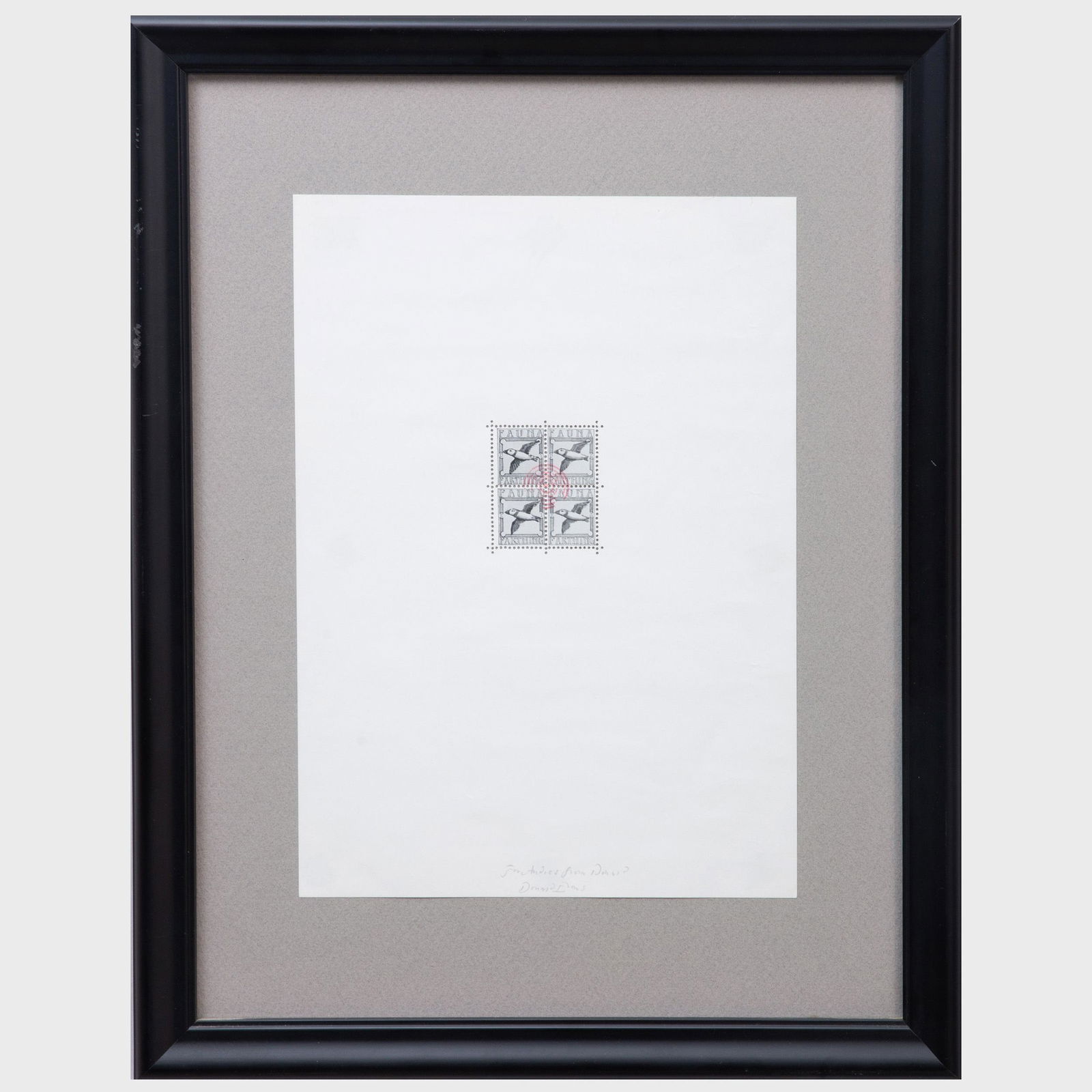 Donald Evans (1945-1977): Postzegels Van de Wereld Van: Donald Evans (1945-1977): Postzegels Van de Wereld Van Donald Evans Offset lithograph in colors with perforations on paper, 1975, signed and inscribed 'For Andres from Donald'; together with an unsign