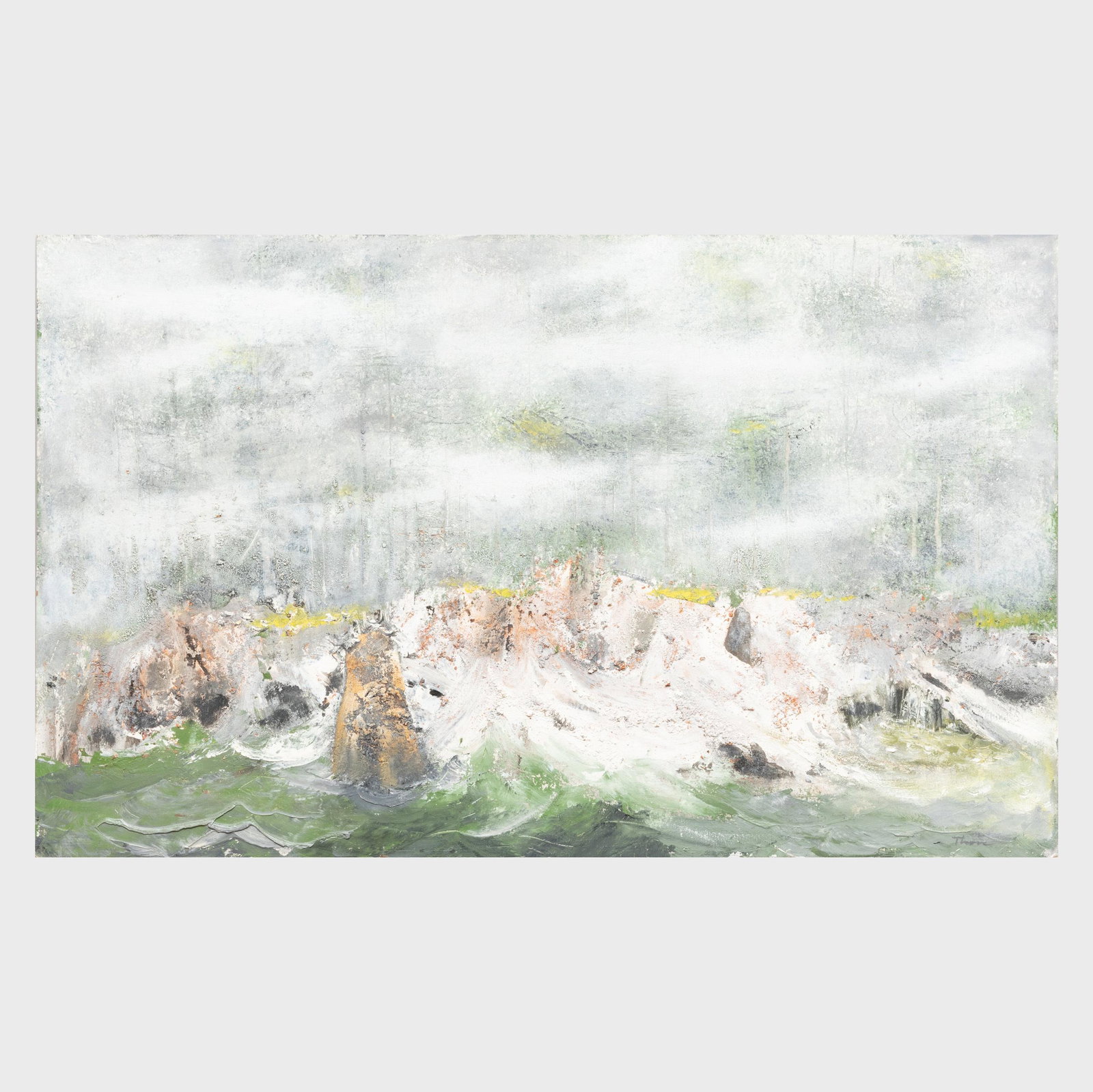 William Thon (1906-2000): Island Fog: William Thon (1906-2000): Island Fog Oil on masonite, signed 'Thon' lower right. 22 x 36 in., unframed. Estate of the artist.