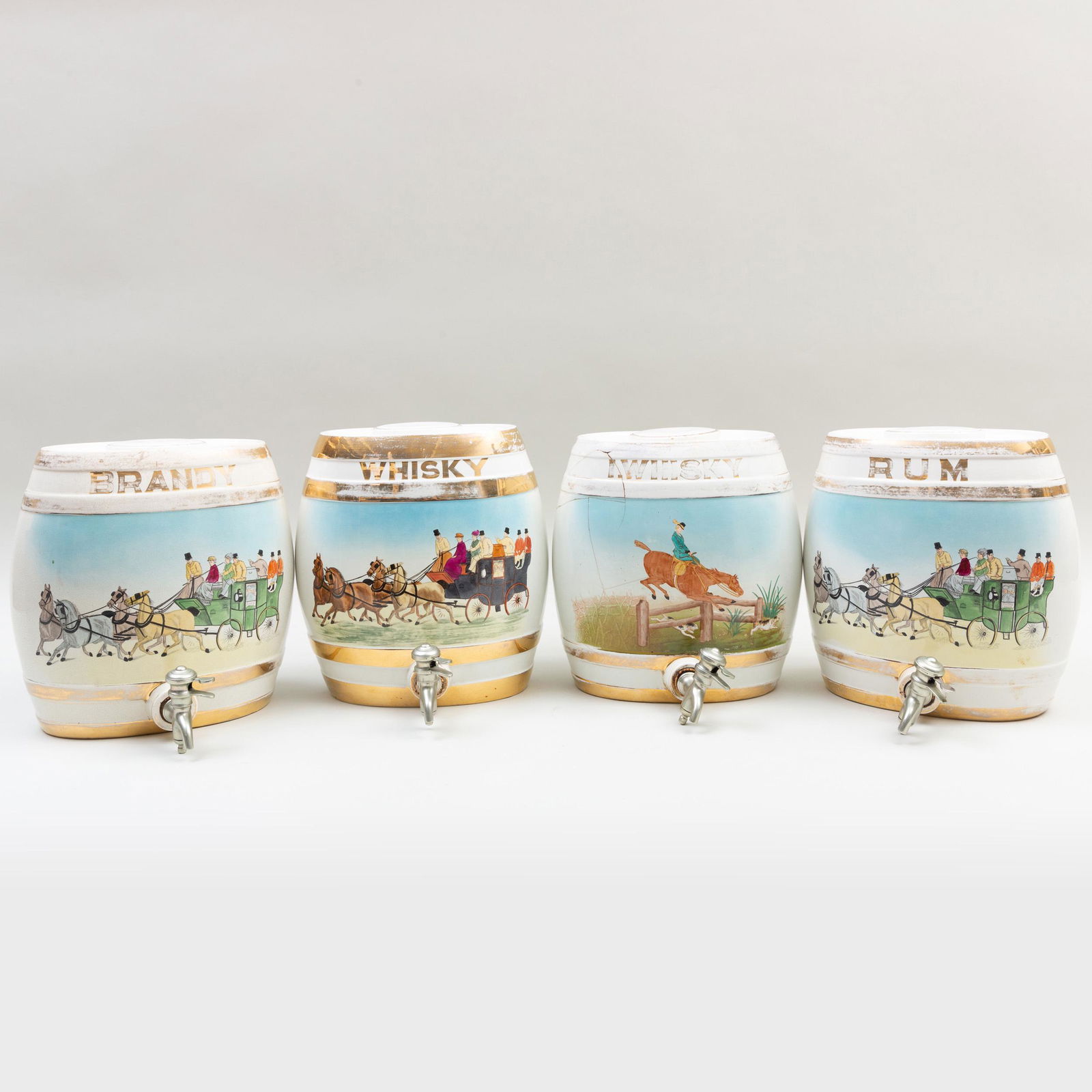 Set of Four English Pottery Transfer Printed and (1 of 3)