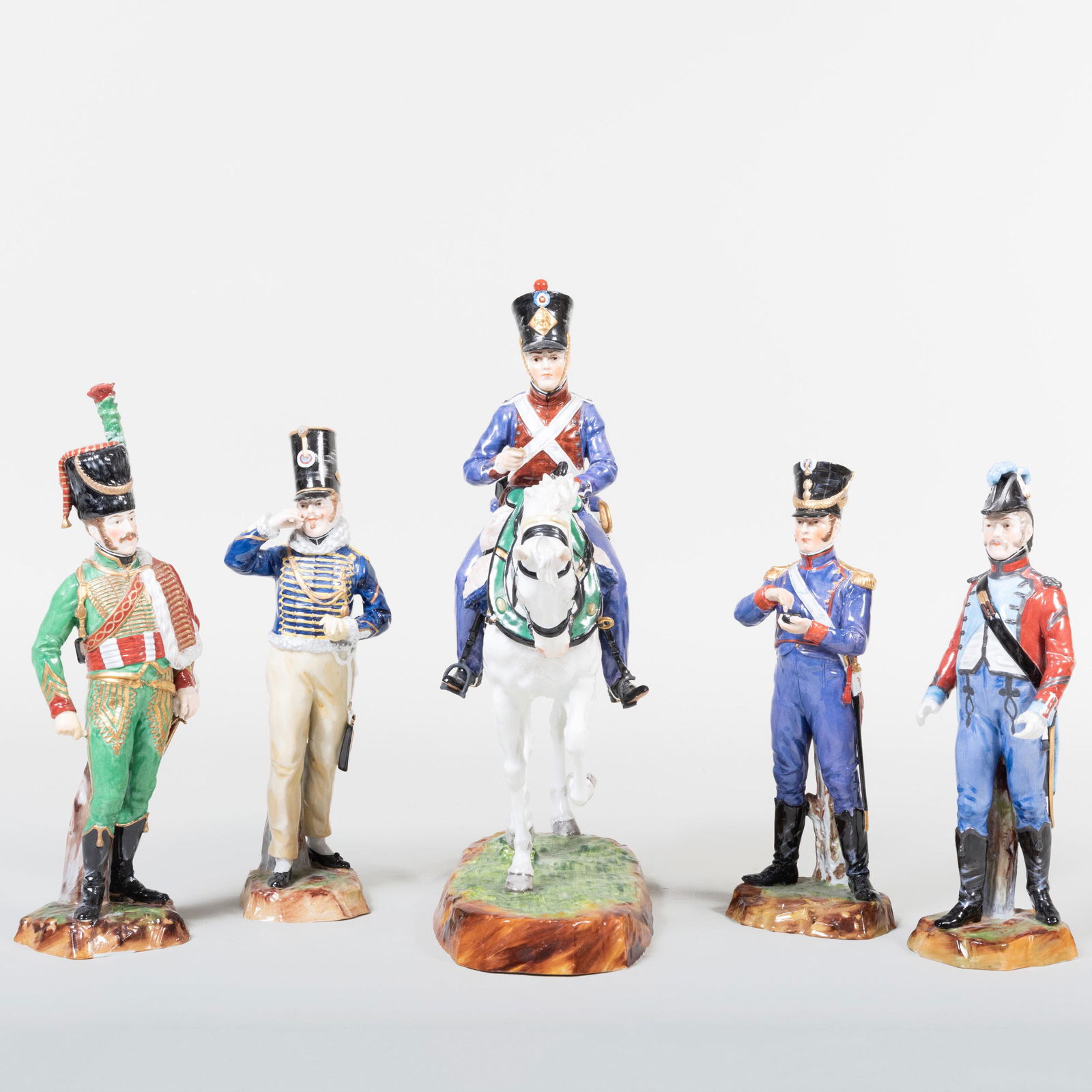Group of Four Capodimonte Porcelain Soldiers and a (1 of 15)