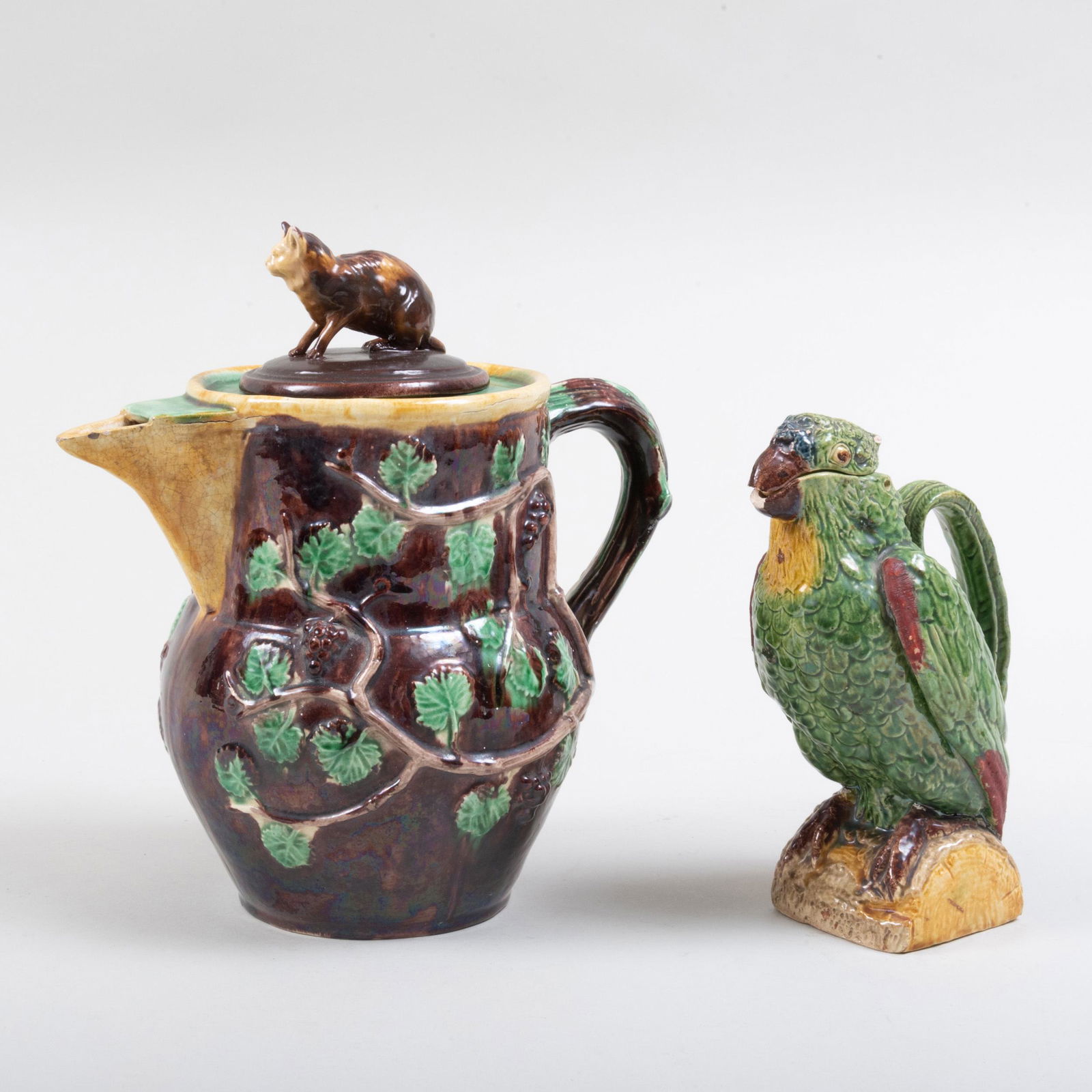 Majolica Parrot Form Jug and an Antonio Alves Grapevine (1 of 8)