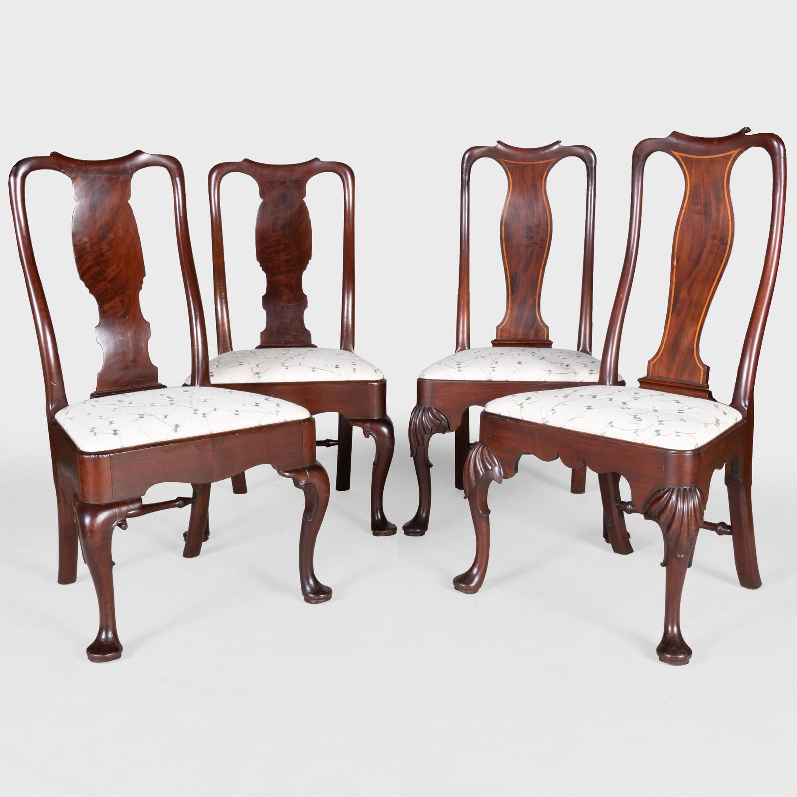 Pair of Queen Anne Mahogany Side Chairs (1 of 6)