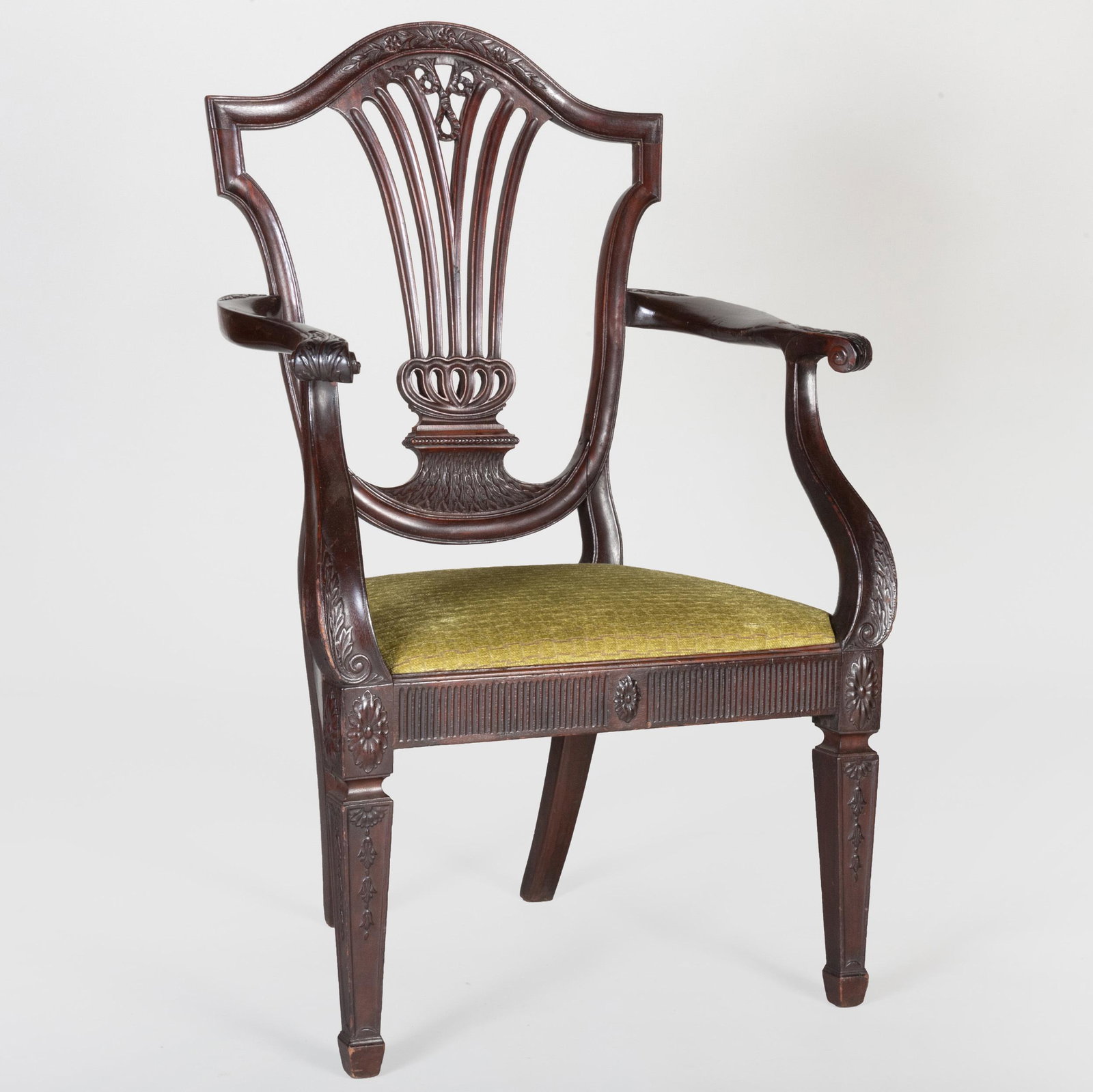 George III Mahogany Armchair: George III Mahogany Armchair 42 3/4 x 27 x 21 in. Property from the Repository of a Distinguished Businessman