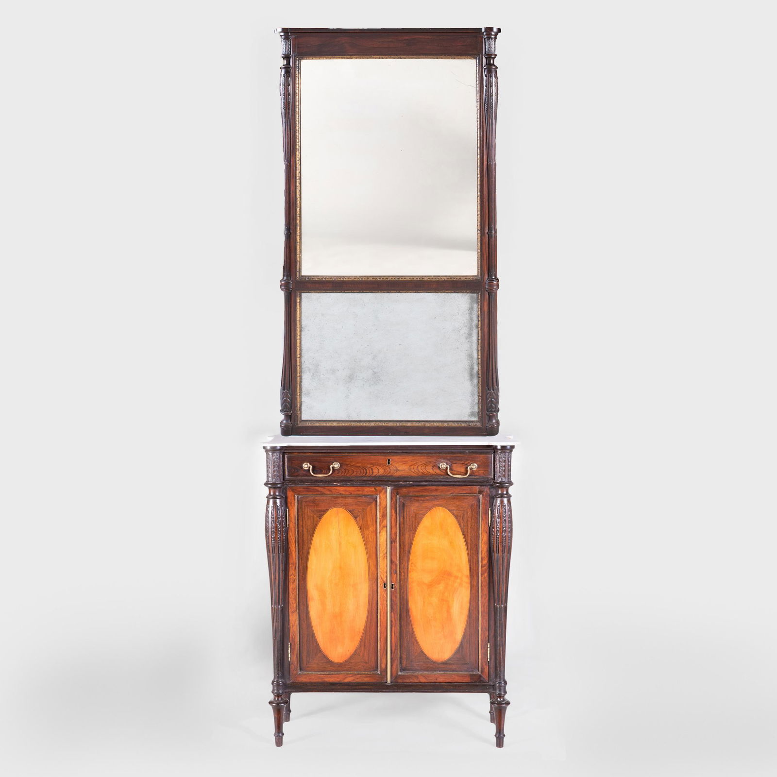 Late George IV Rosewood and Satinwood Side Cabinet with (1 of 12)