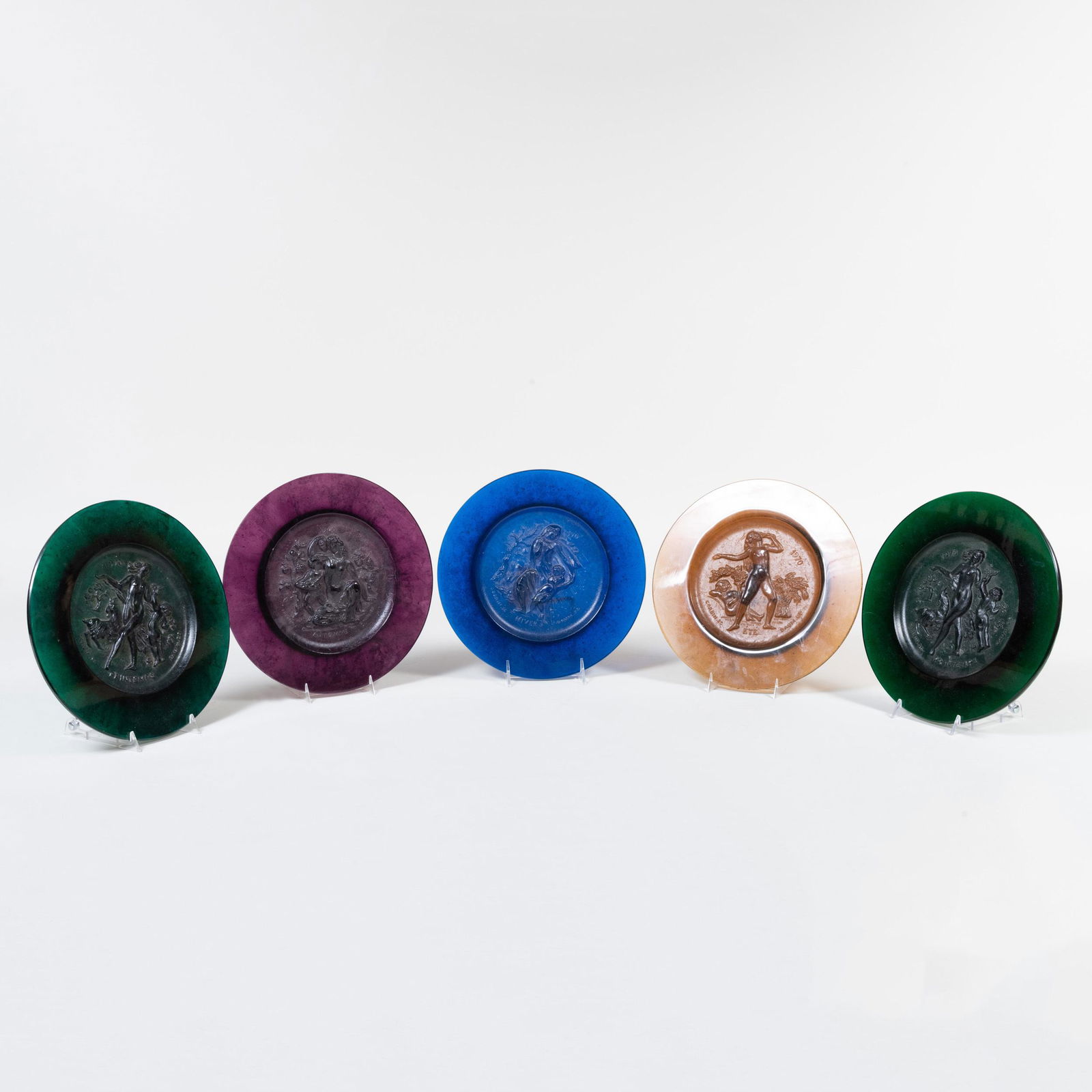 Four Daum Pâte-de-Verre ‘Four Seasons’ Plates (1 of 10)