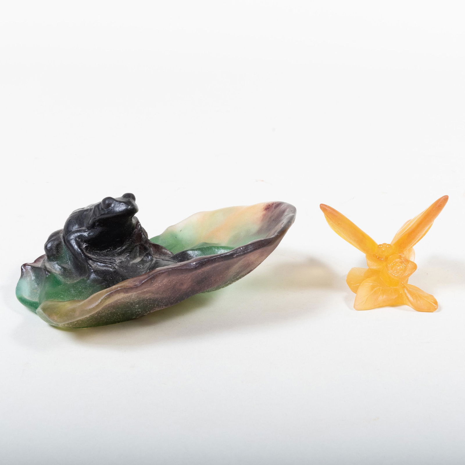 Daum Pâte-de-Verre Frog Dish and Butterfly (1 of 9)