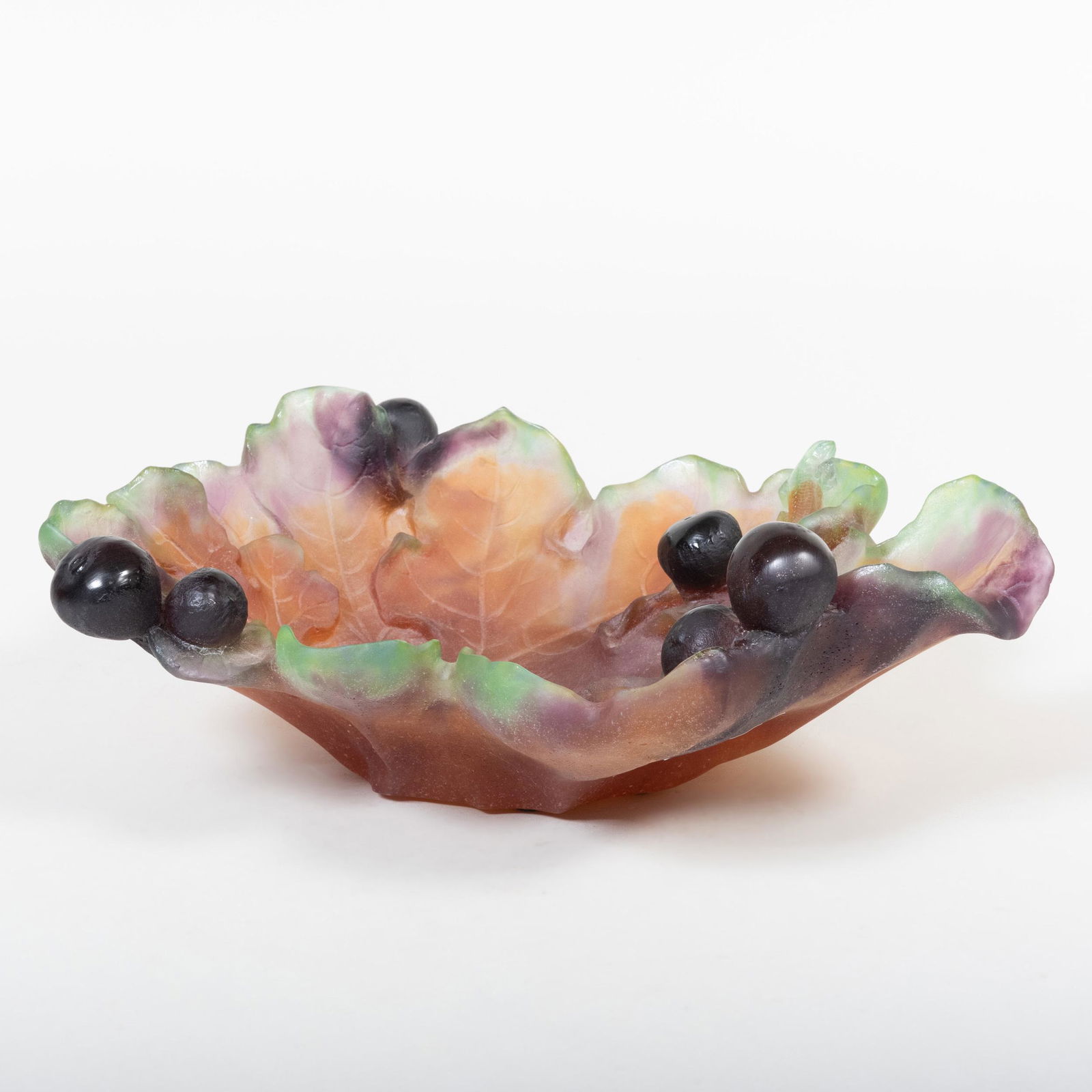 Daum Pâte-de-Verre Grape Leaf Dishe (1 of 8)