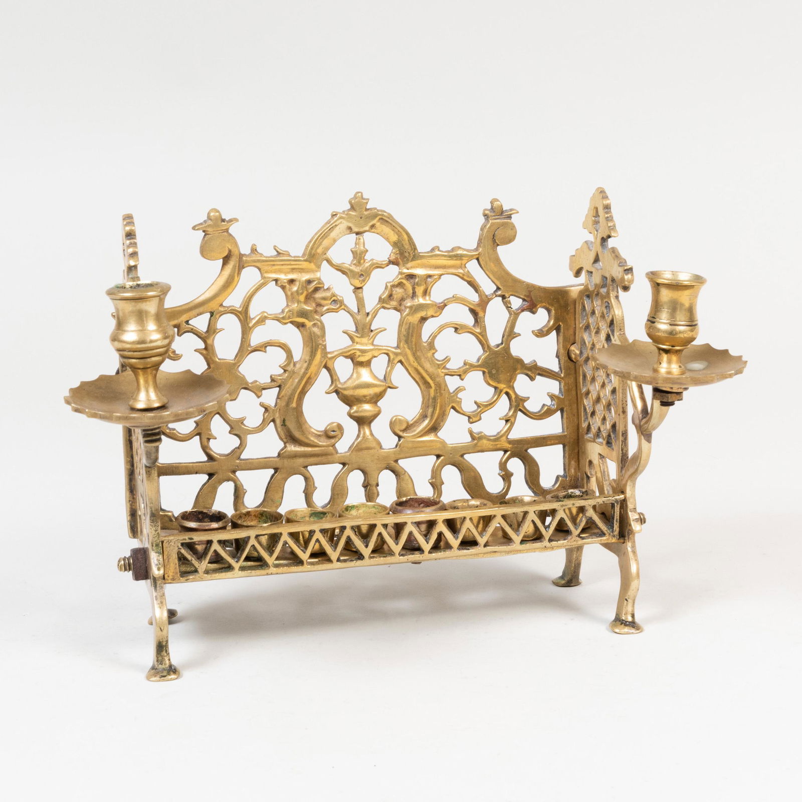 Continental Cast Brass Hanukkah Lamp (1 of 7)