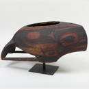 Rare Haida Painted Wood Ceremonial Whale Bowl