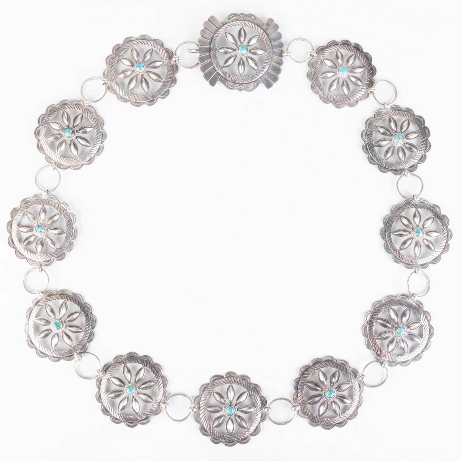 Native American Silver and Turquoise Belt: Native American Silver and Turquoise Belt