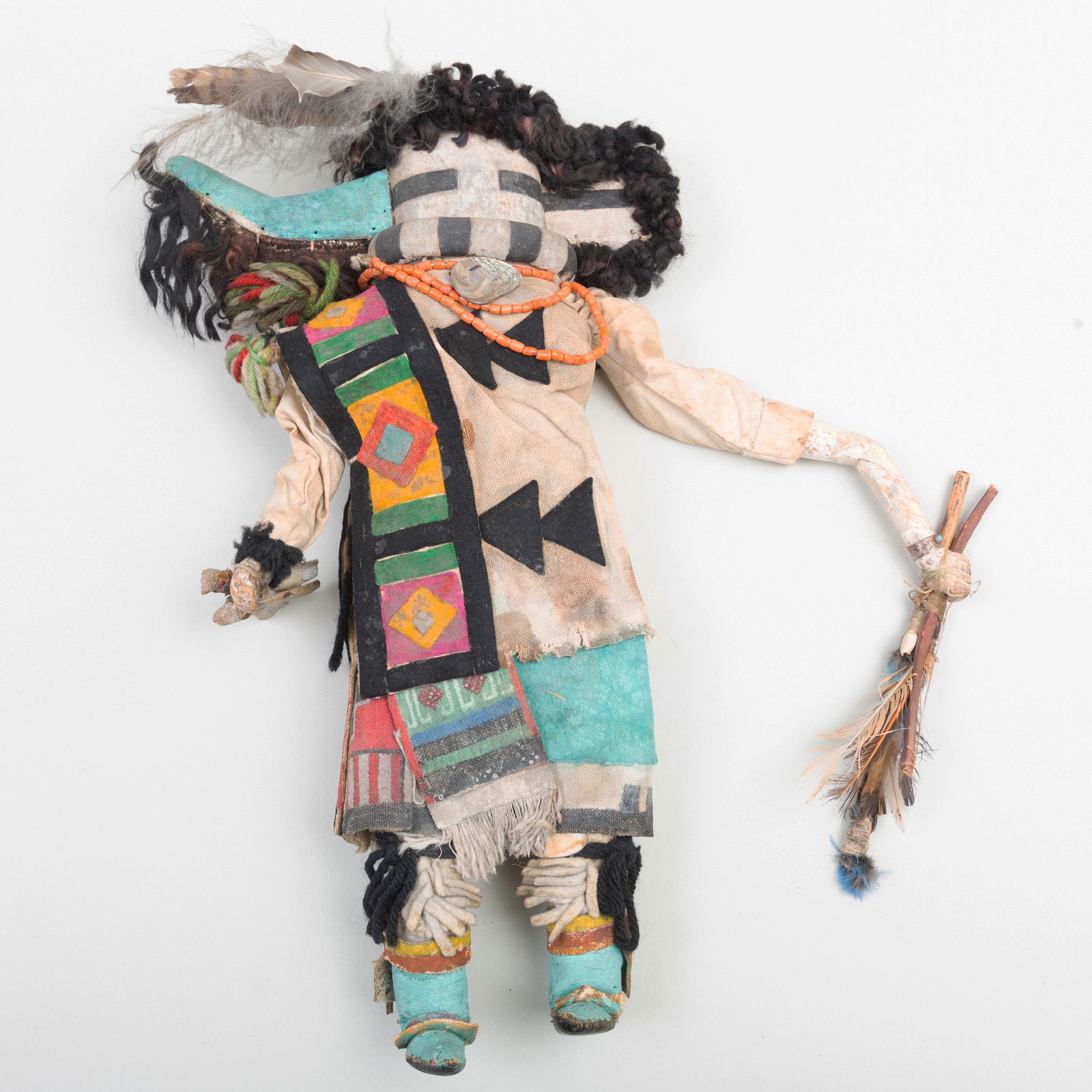 Zuni Painted Wood 'One-Horned' Katsina: Zuni Painted Wood 'One-Horned' Katsina