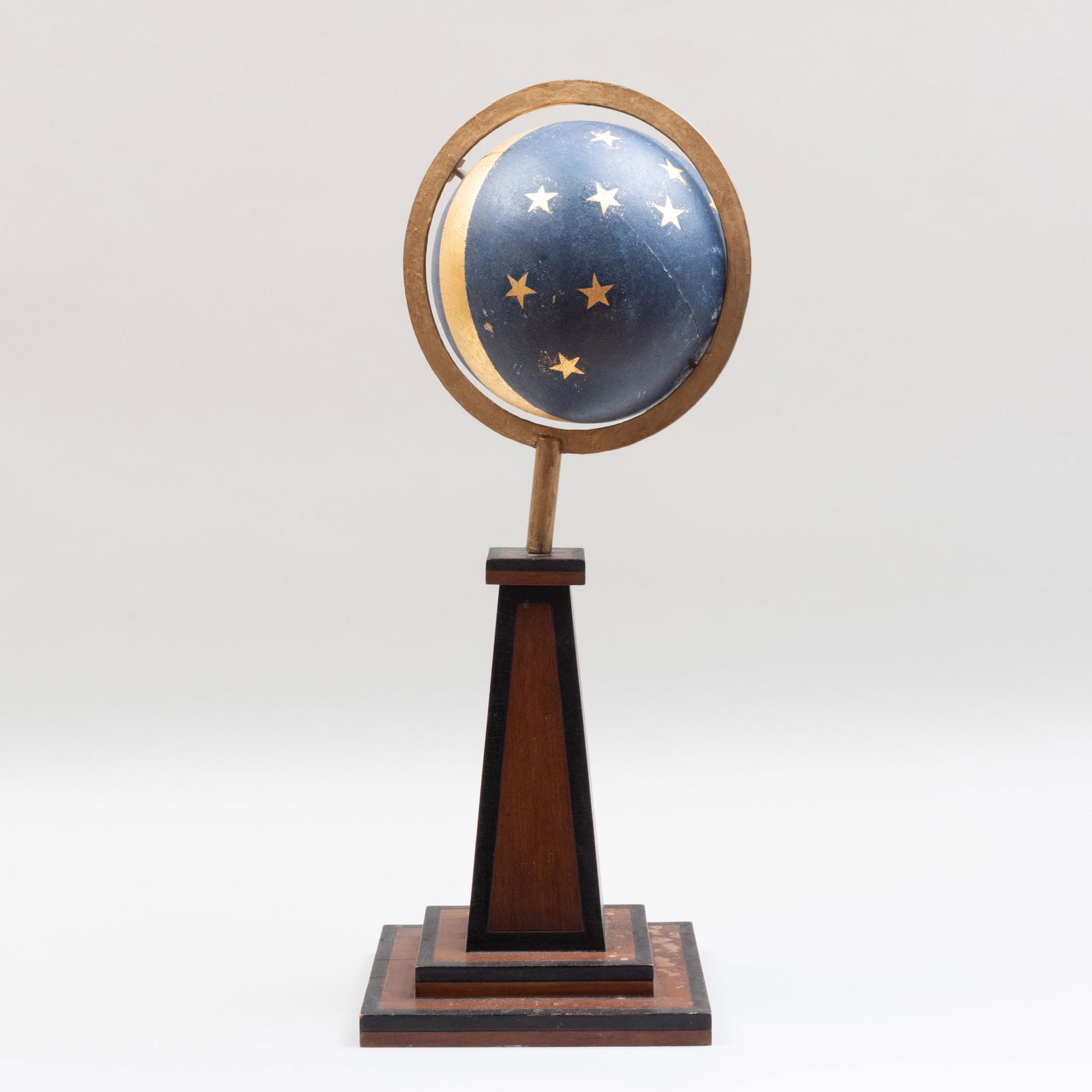 Polychrome Painted Wood and Metal Fraternal Order Globe (1 of 7)