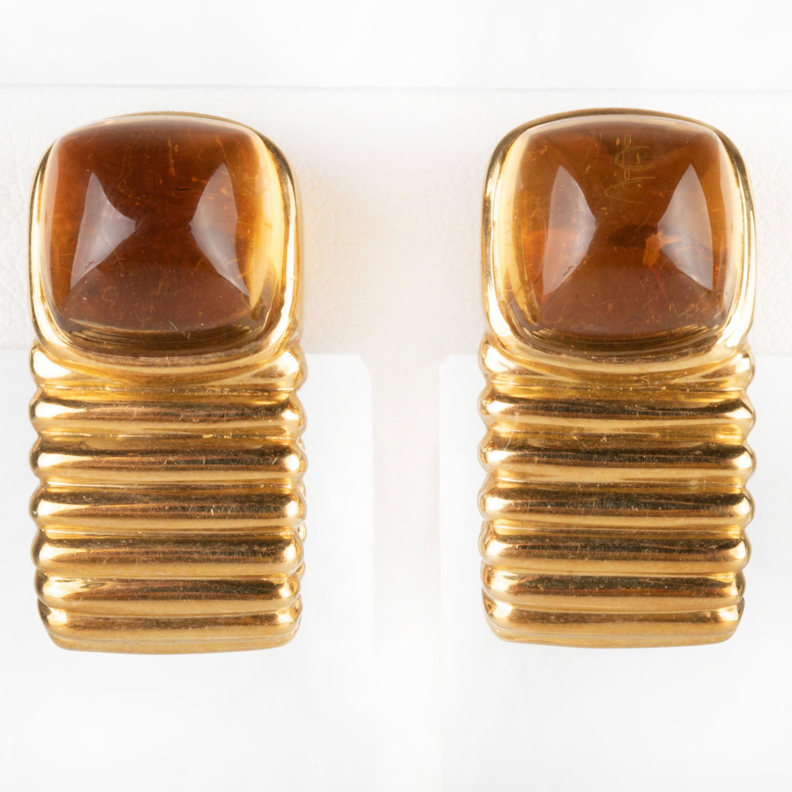 Pair of 14k Gold and Citrine Earclips (1 of 4)