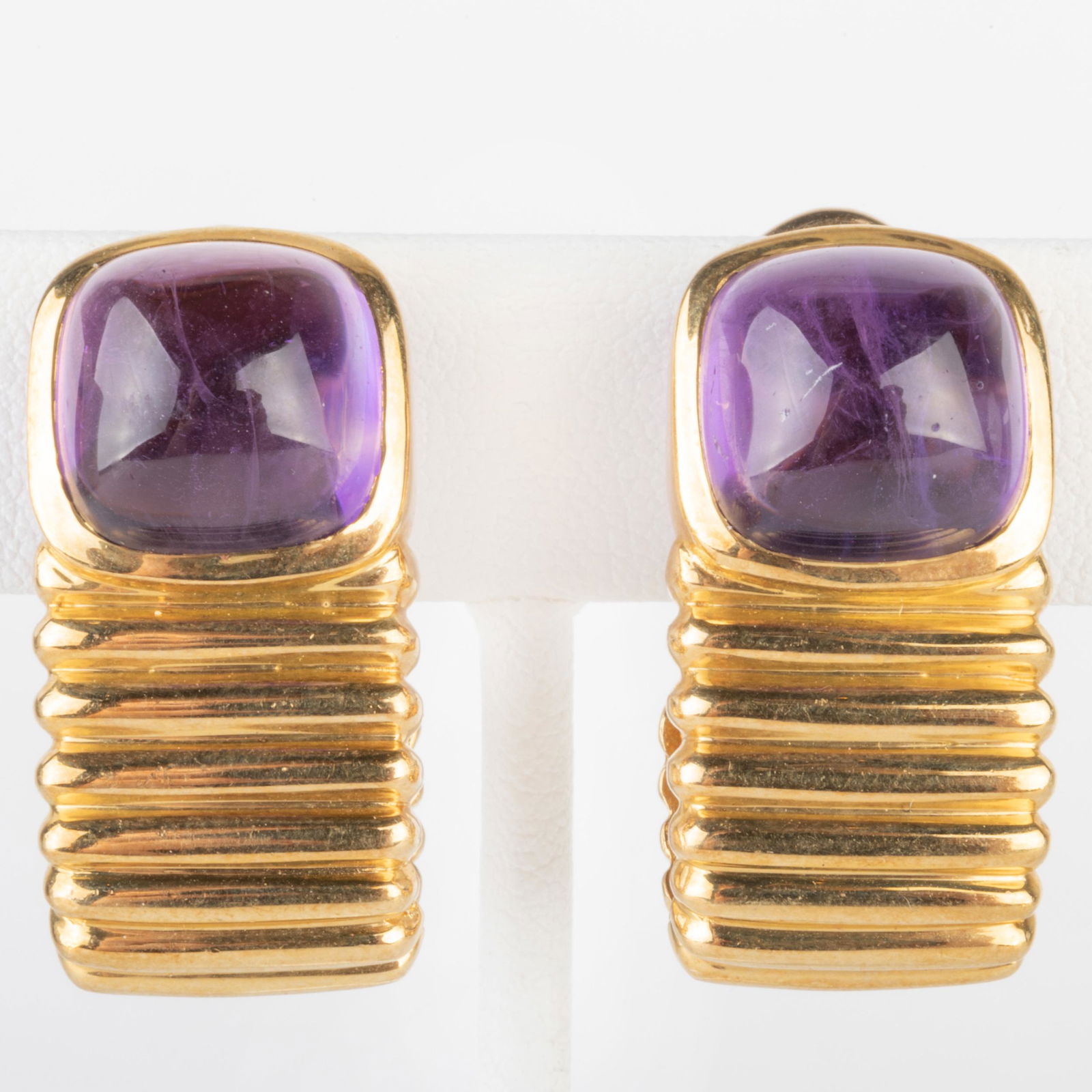 Pair of 14k Gold and Amethyst Earclips (1 of 4)