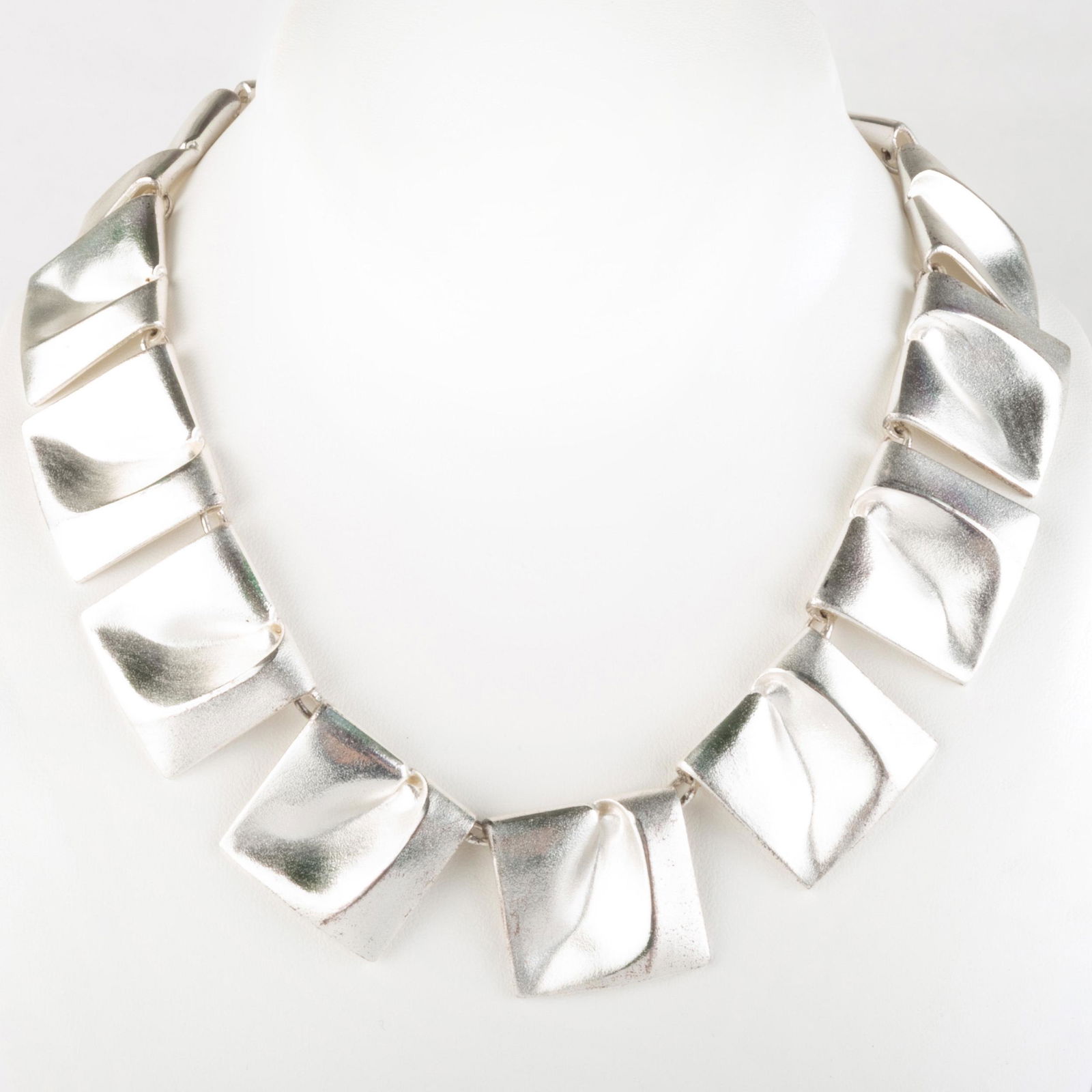 Lapponia Planetoid Valleys Silver Necklace (1 of 4)