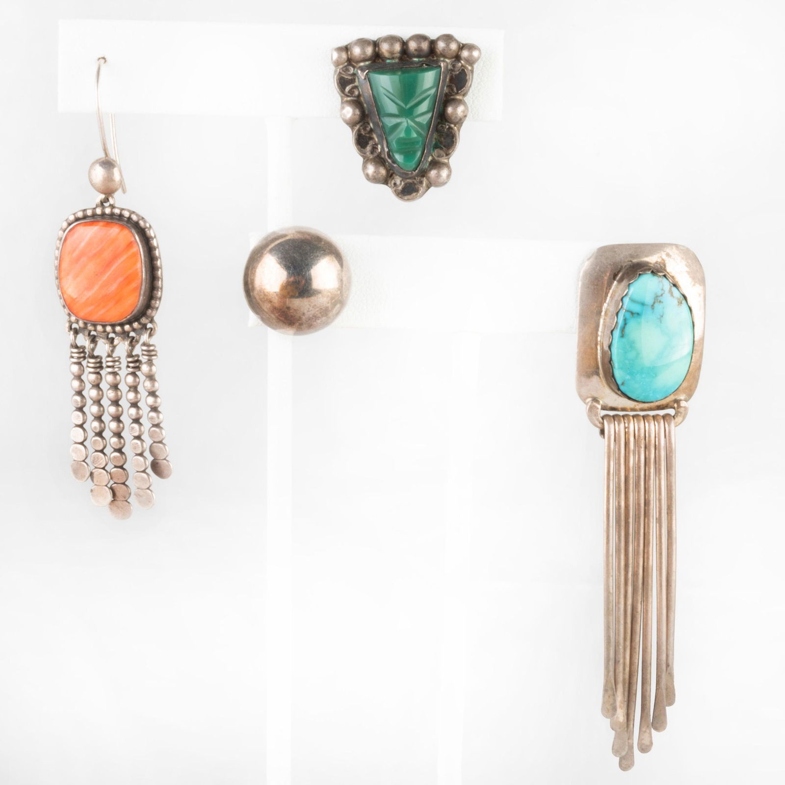 Four Pairs of Miscellaneous Silver Earrings (1 of 7)