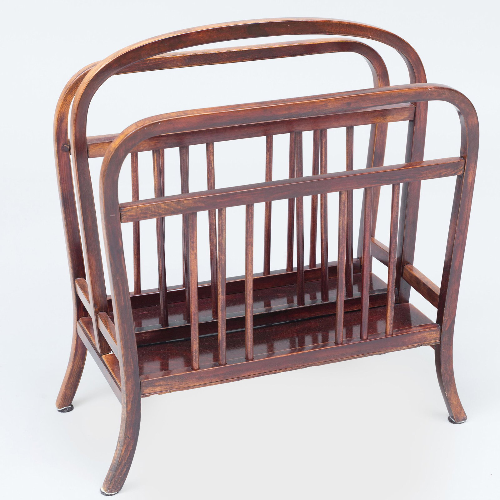 Thonet Bentwood Magazine Stand: Thonet Bentwood Magazine Stand 22 x 18 1/2 x 11 1/2 in. Galerie Ambiente, 1993.