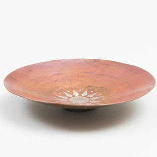 Claudius Linossier Patinated Copper Dish: Claudius Linossier Patinated Copper Dish Signed 'Linossier'. 5 1/2 in. diam. Barry Friedman, Ltd.