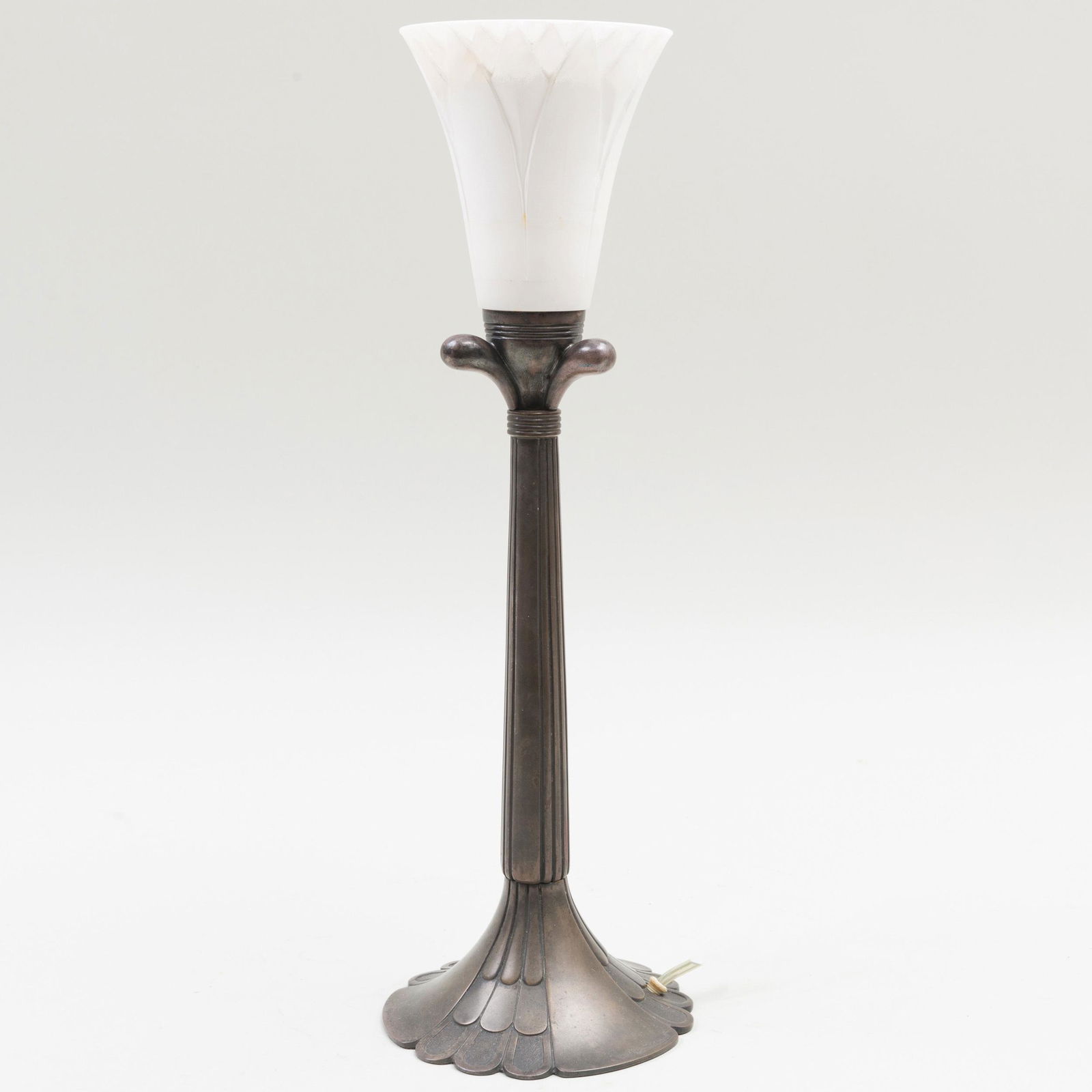 Albert Cheuret Bronze Table Lamp and an Alabaster Shade (1 of 7)