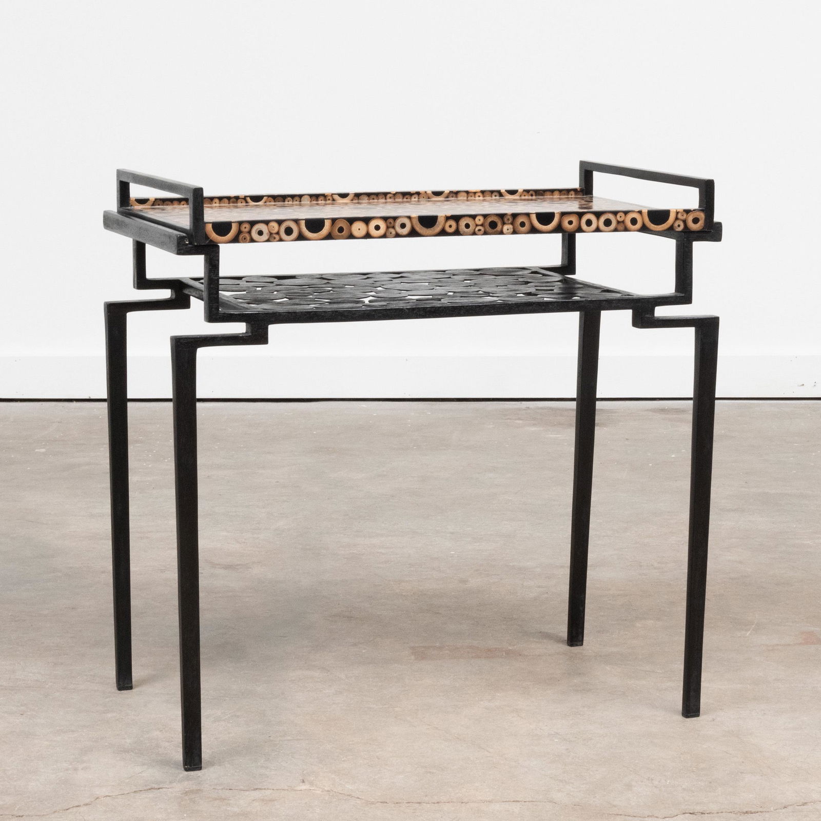 R & Y Augousti Ebonized and Wood Veneer Tray Table (1 of 10)