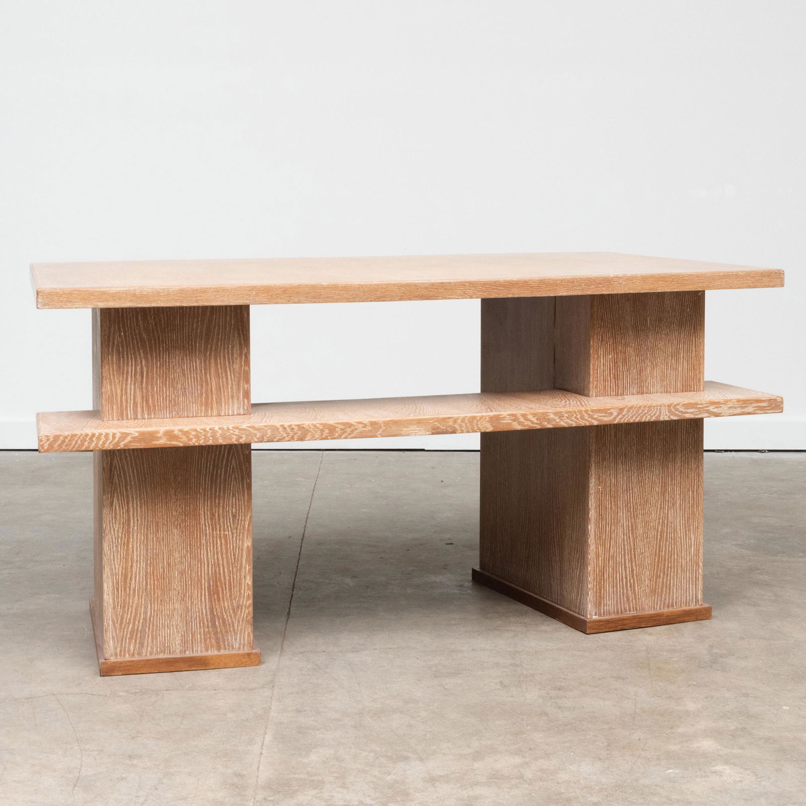 North European Ceruse Oak Desk with Shelves (1 of 8)