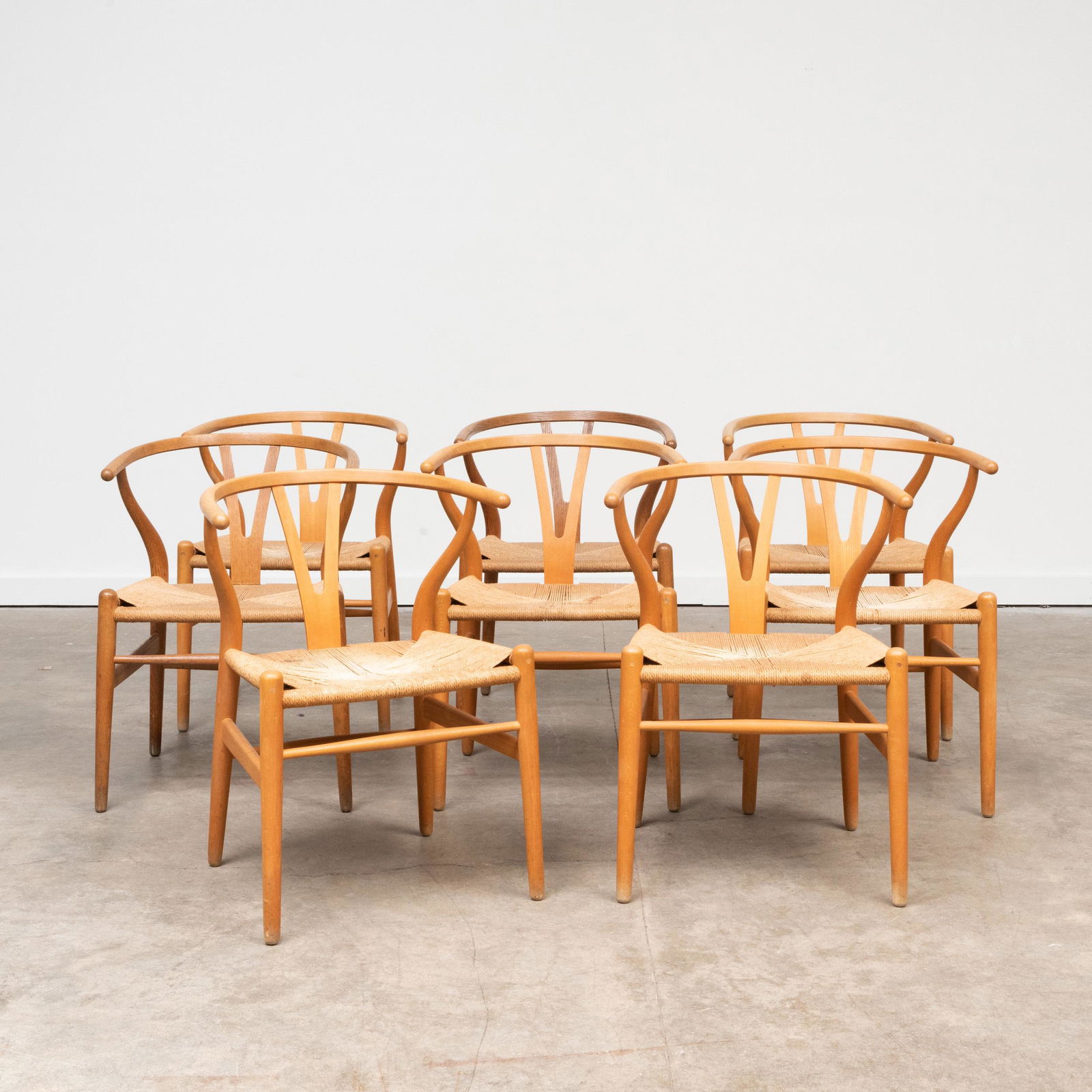 Eight Hans J. Wegner 'Y-Chairs' with Armrests (1 of 7)