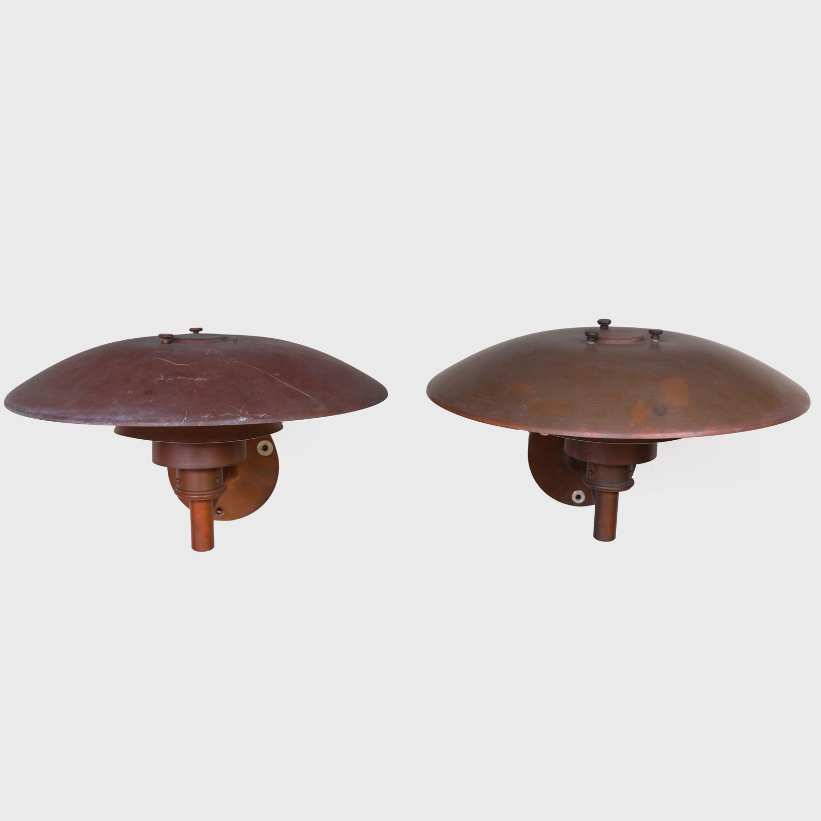 Pair of Poul Henningsen Patinated Metal 'PH 4/3' Wall (1 of 3)
