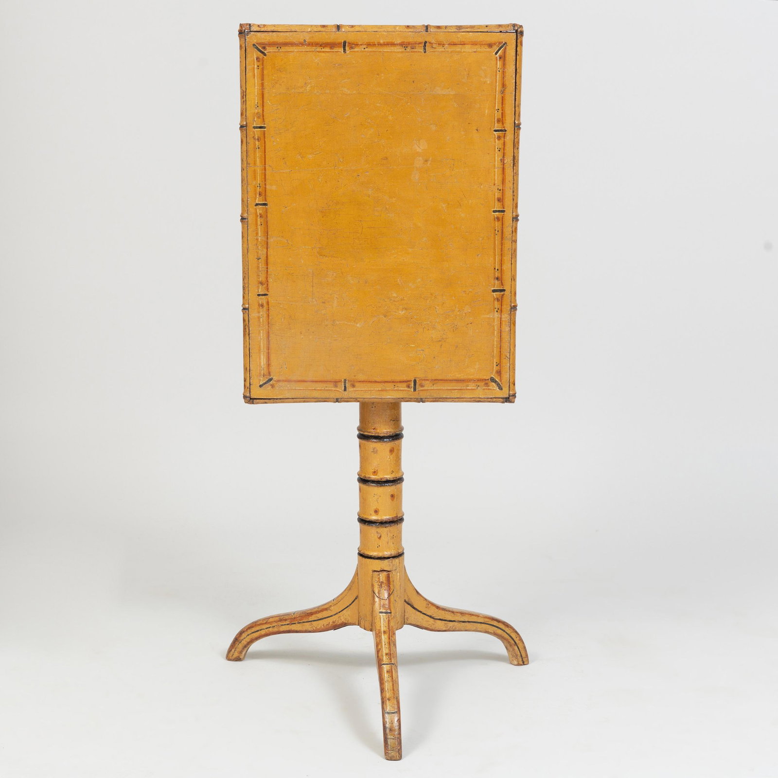 Regency Painted Faux Bamboo Tilt-Top Tea Table: Regency Painted Faux Bamboo Tilt-Top Tea Table 27 1/2 x 21 x 15 1/4 in.