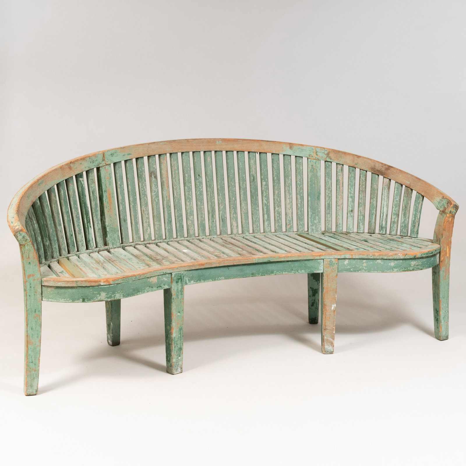 Regency Green Painted Garden Bench: Regency Green Painted Garden Bench 34 x 77 x 28 in.