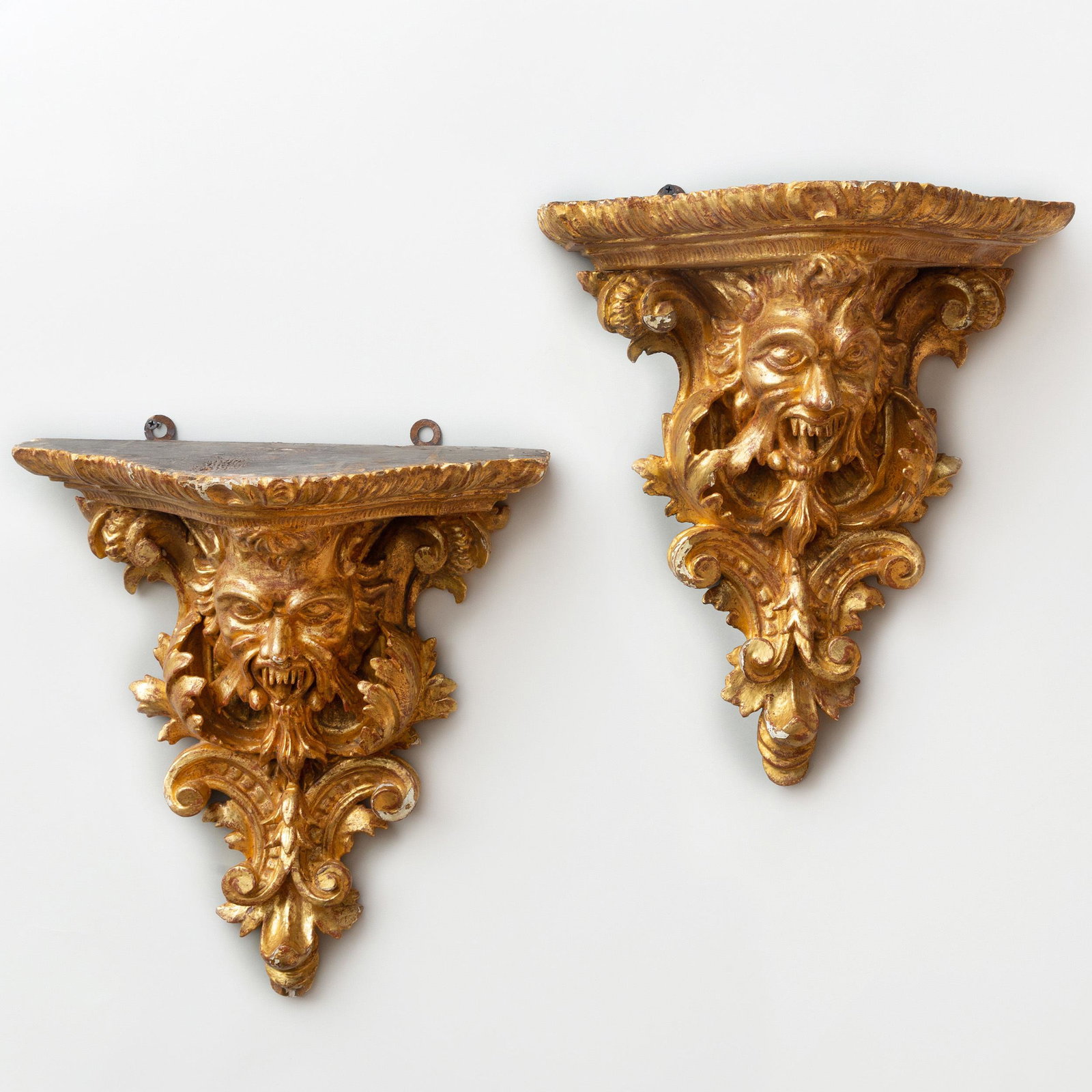 Pair of Regency Style Giltwood Wall Brackets: Pair of Regency Style Giltwood Wall Brackets 16 1/2 x 14 1/2 x 7 in.